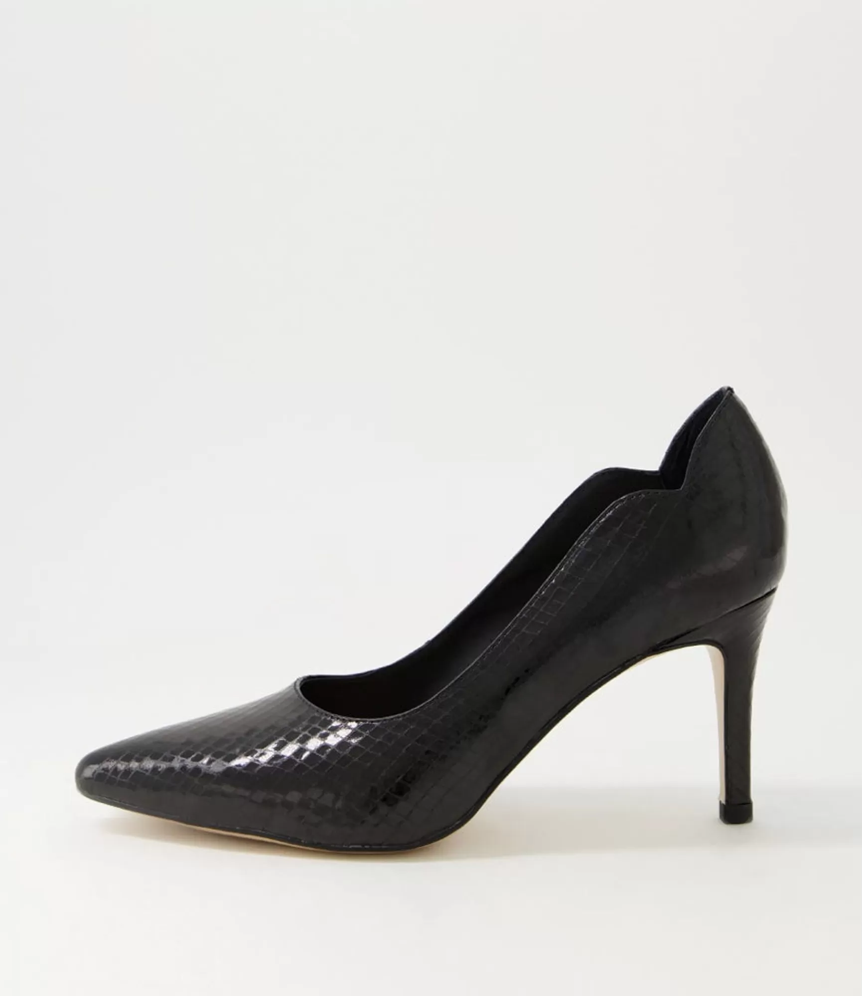 Best Midas Shoes Betha Black Mirror Leather Heels
