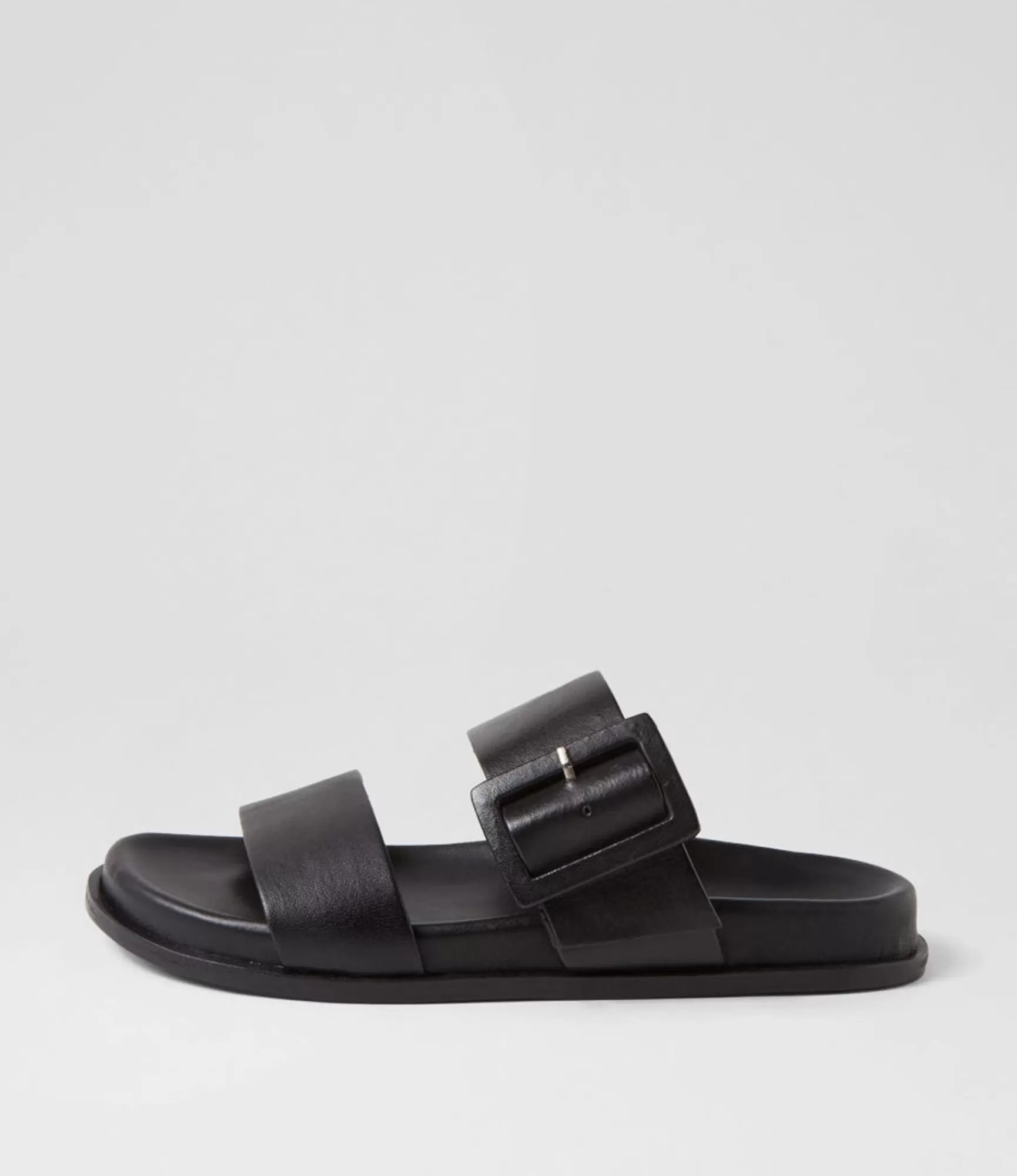 Store Midas Shoes Beyda Black Leather Slides