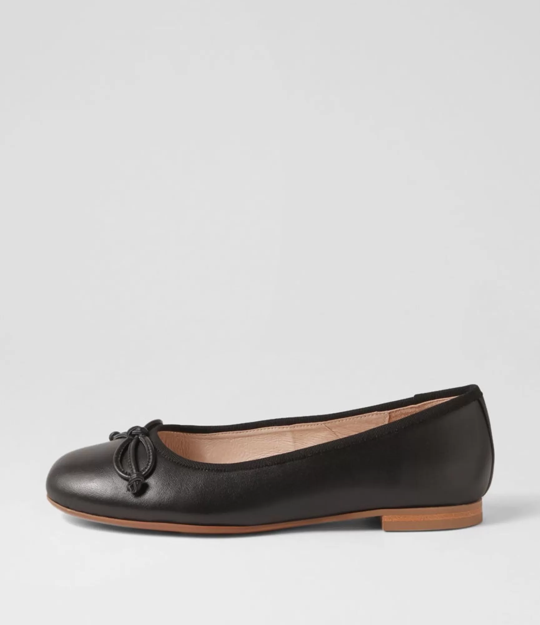 Cheap Midas Shoes Bowy Black Leather Ballet Flats