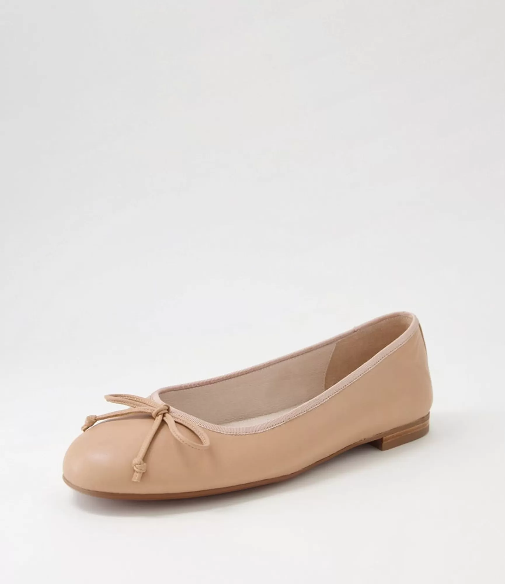 Online Midas Shoes Bowy Nude Leather Ballet Flats