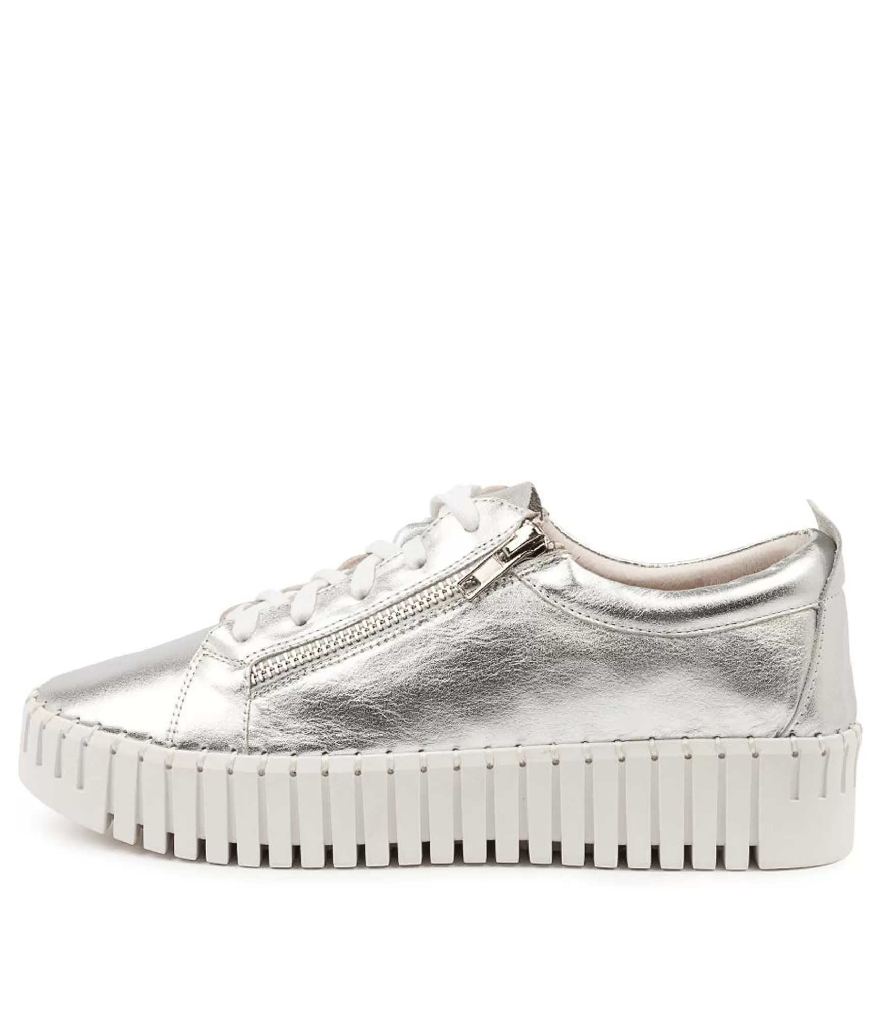 Discount Midas Shoes Braelyn Silver Leather Sneakers
