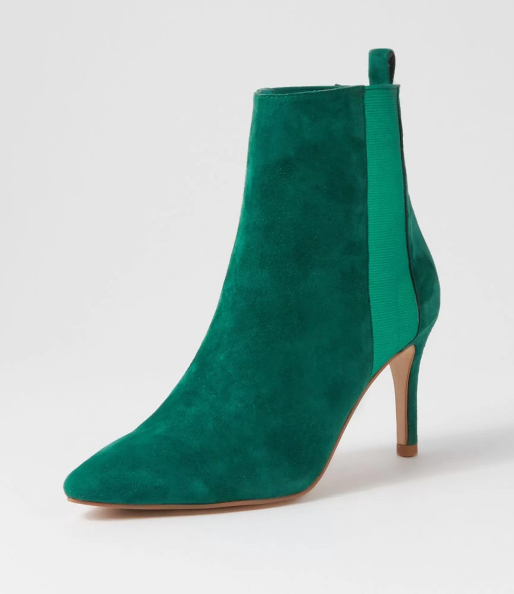 Store Midas Shoes Briann Emerald Metallic Suede Elastic Ankle Boots