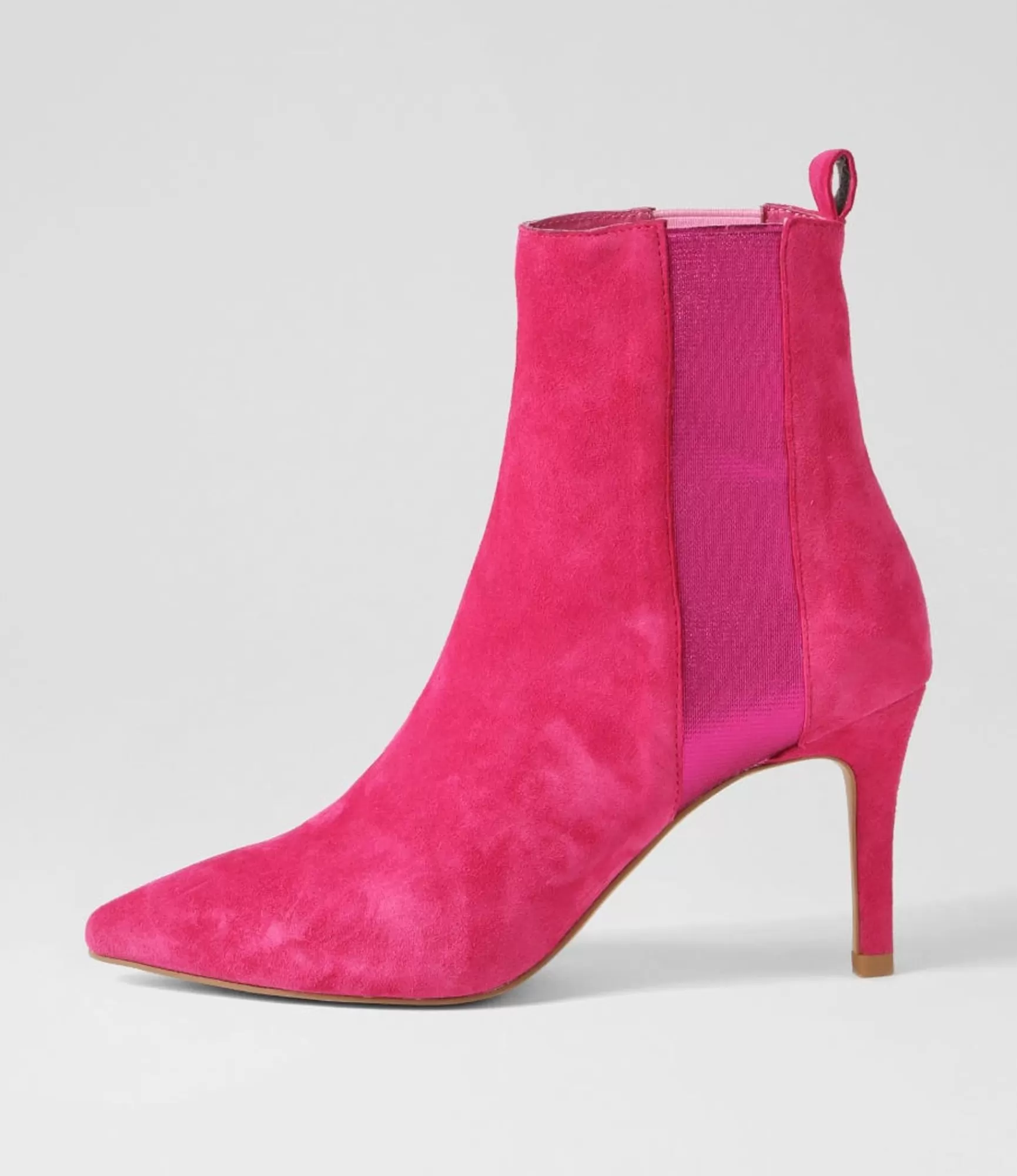 Cheap Midas Shoes Briann Fuchsia Metallic Suede Elastic Ankle Boots
