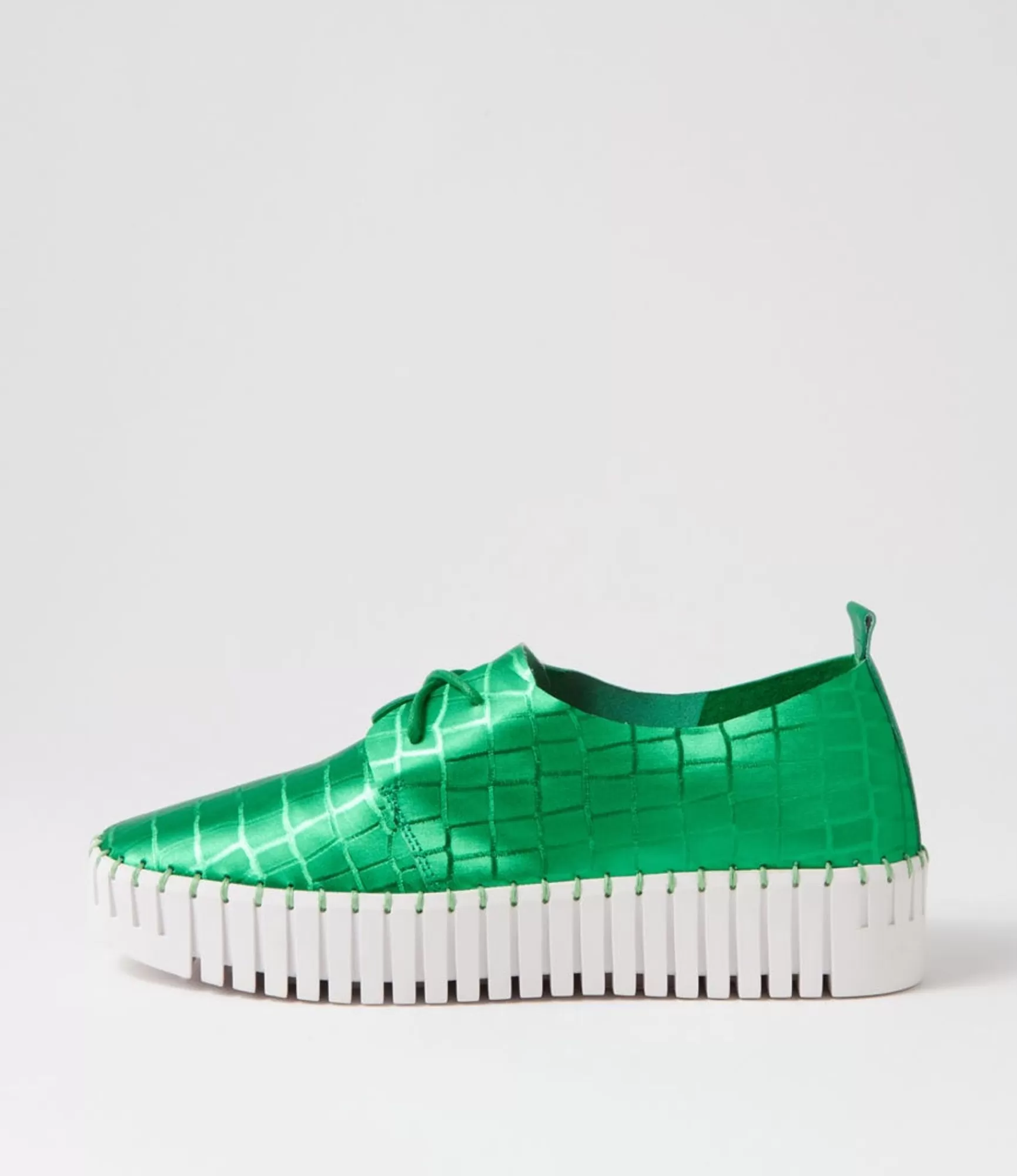 Cheap Midas Shoes Brooks Emerald White Croc Leather Sneakers
