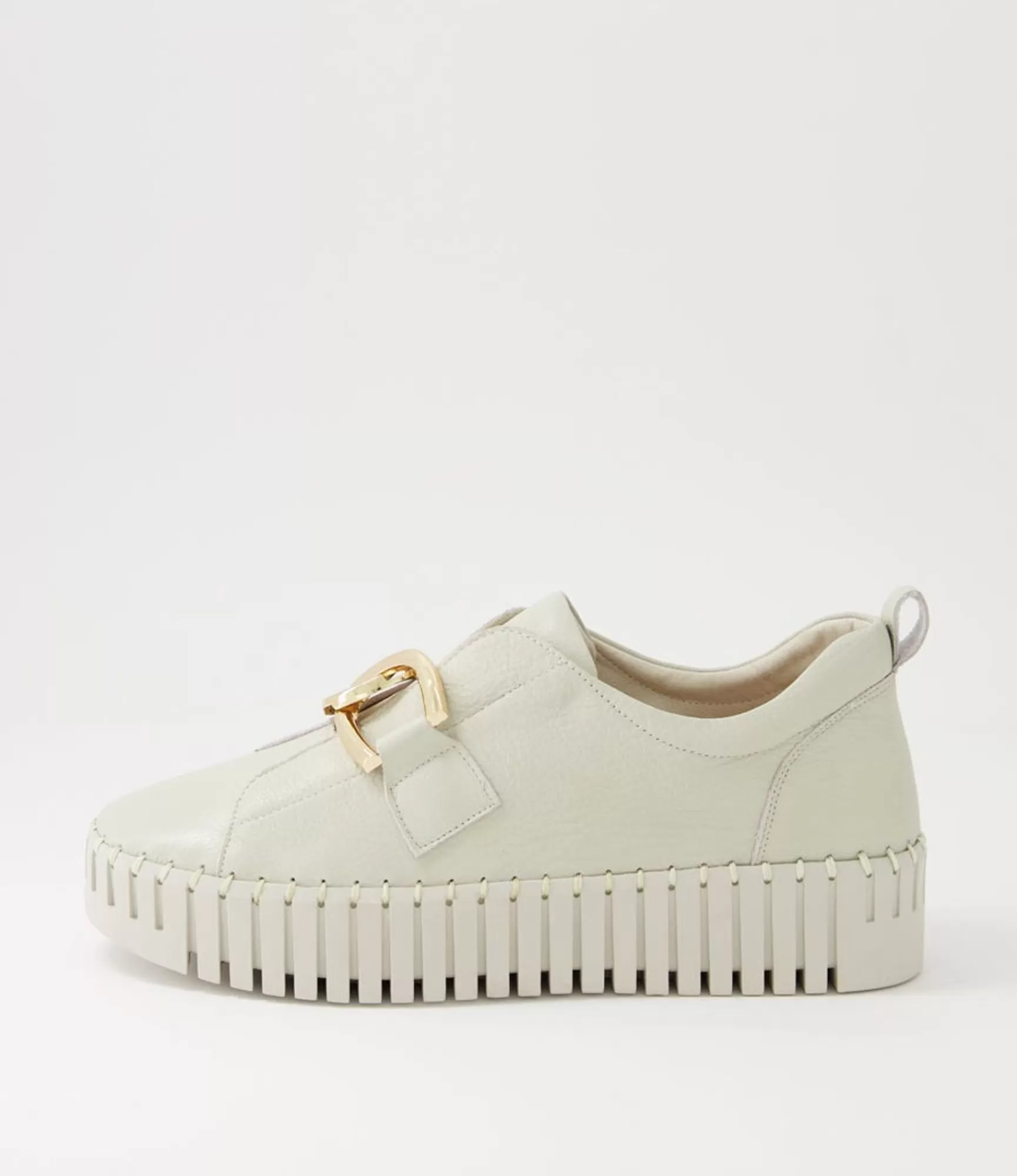 Sale Midas Shoes Buckles Almond Leather Sneakers