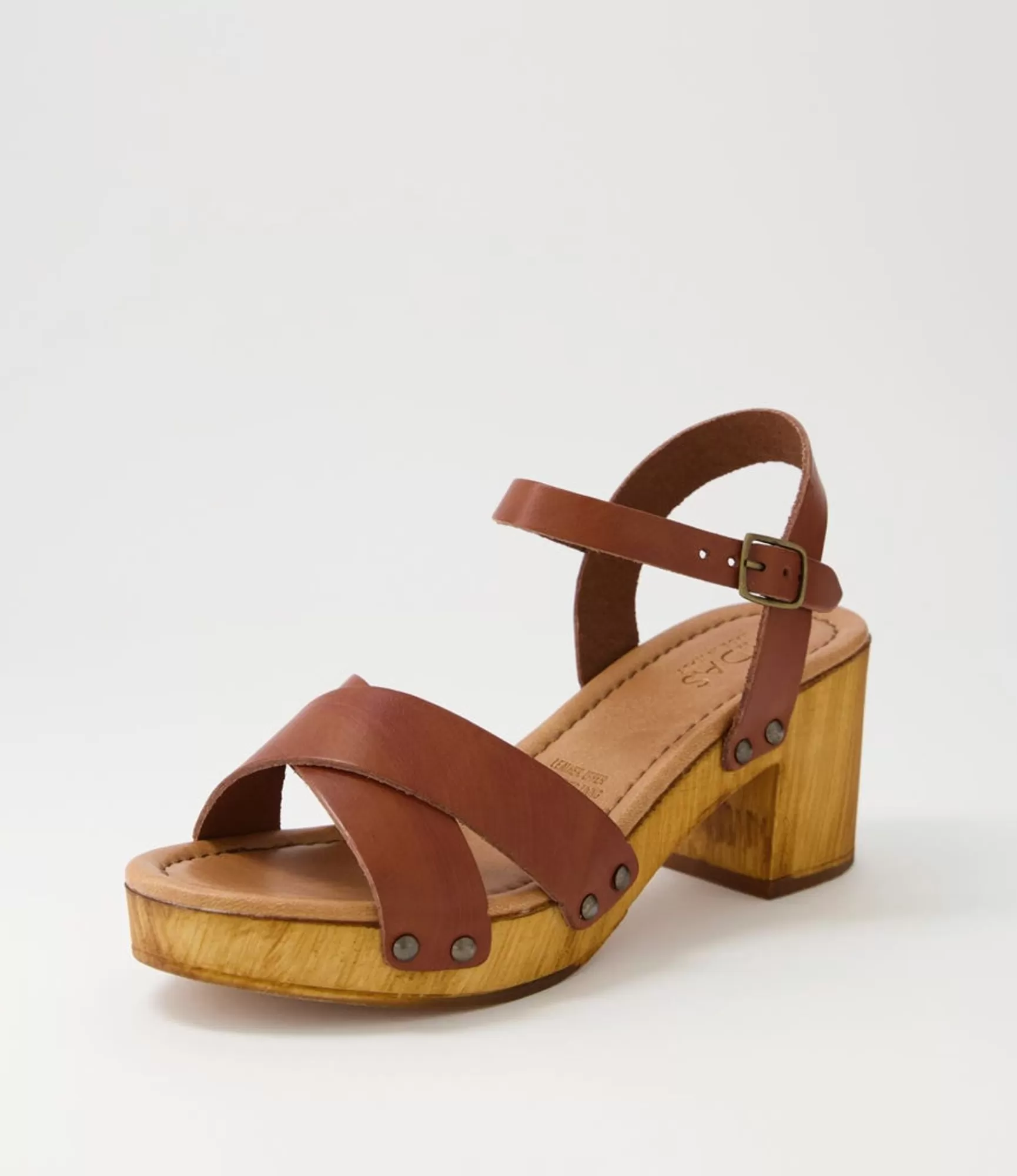 Shop Midas Shoes Byrony Tan Leather Sandals