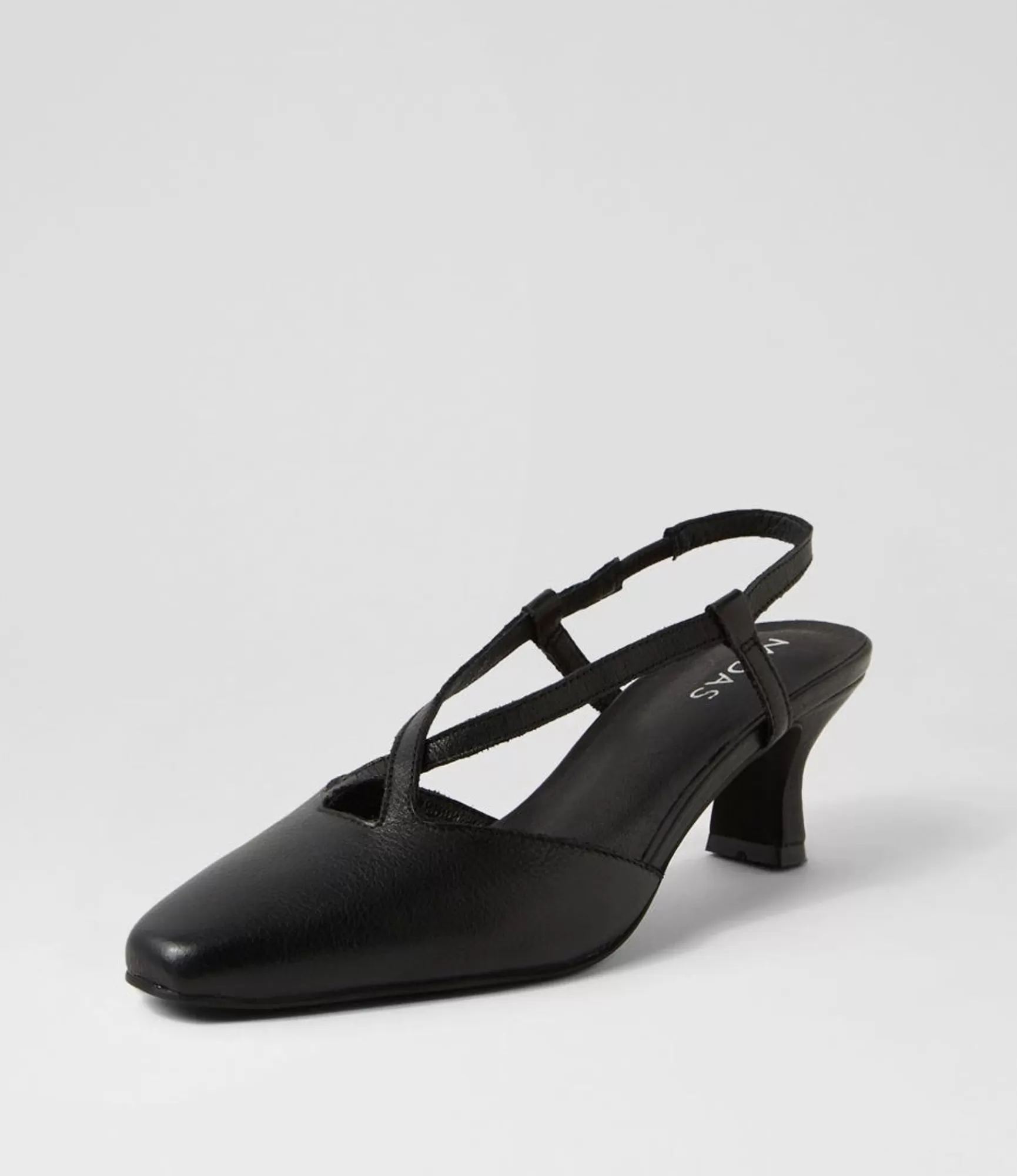 Clearance Midas Shoes Camdyn Black Leather Heels