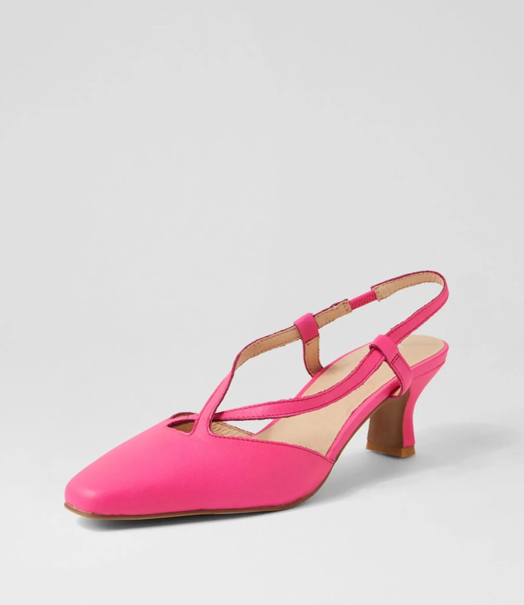 Best Midas Shoes Camdyn Hot Pink Leather Heels