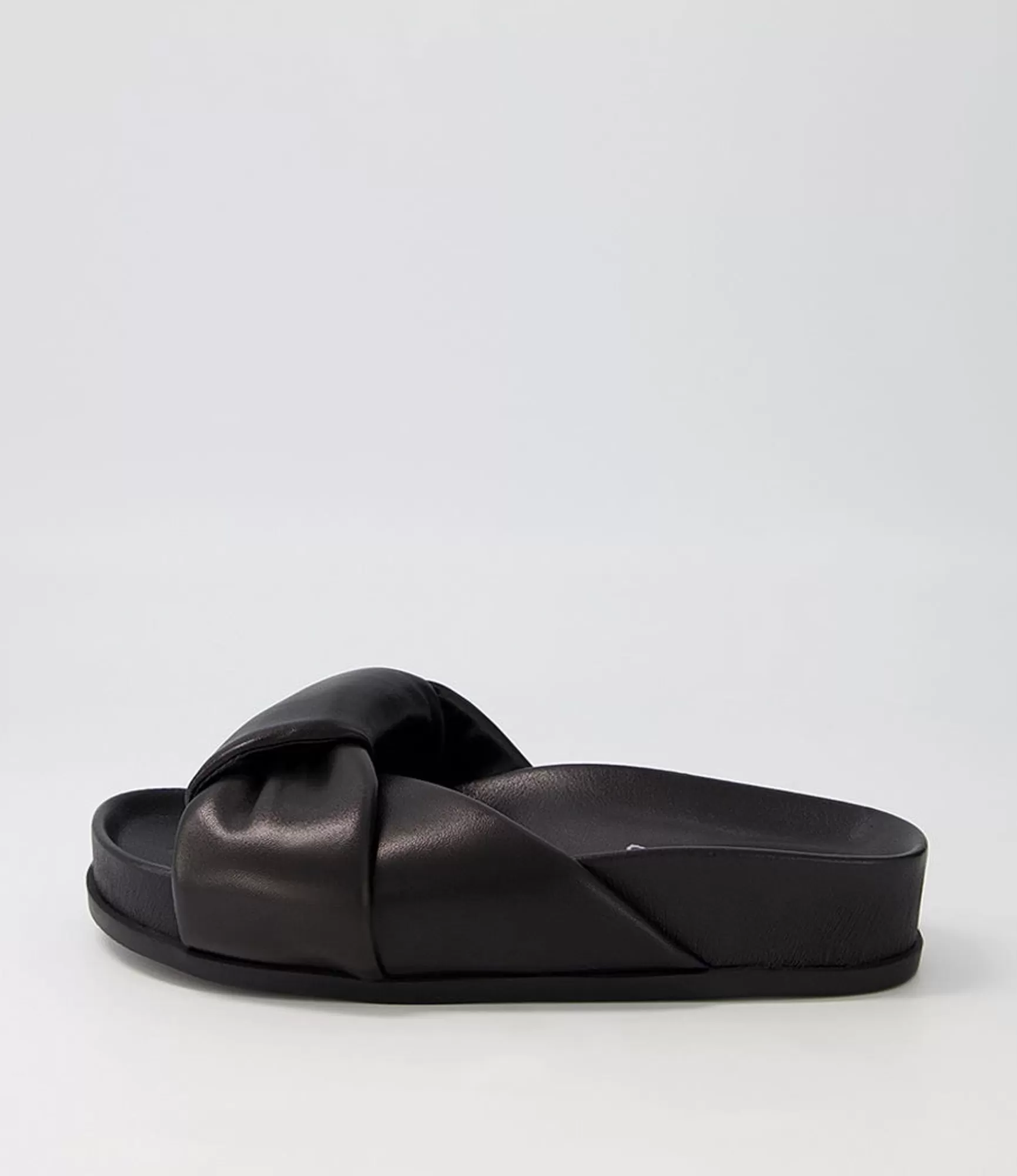 Sale Midas Shoes Carlia Black Leather Slides