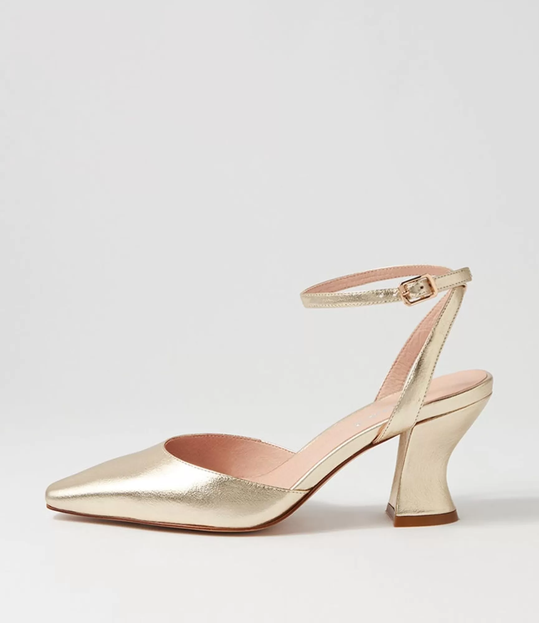 Outlet Midas Shoes Catered Pale Gold Leather Heels