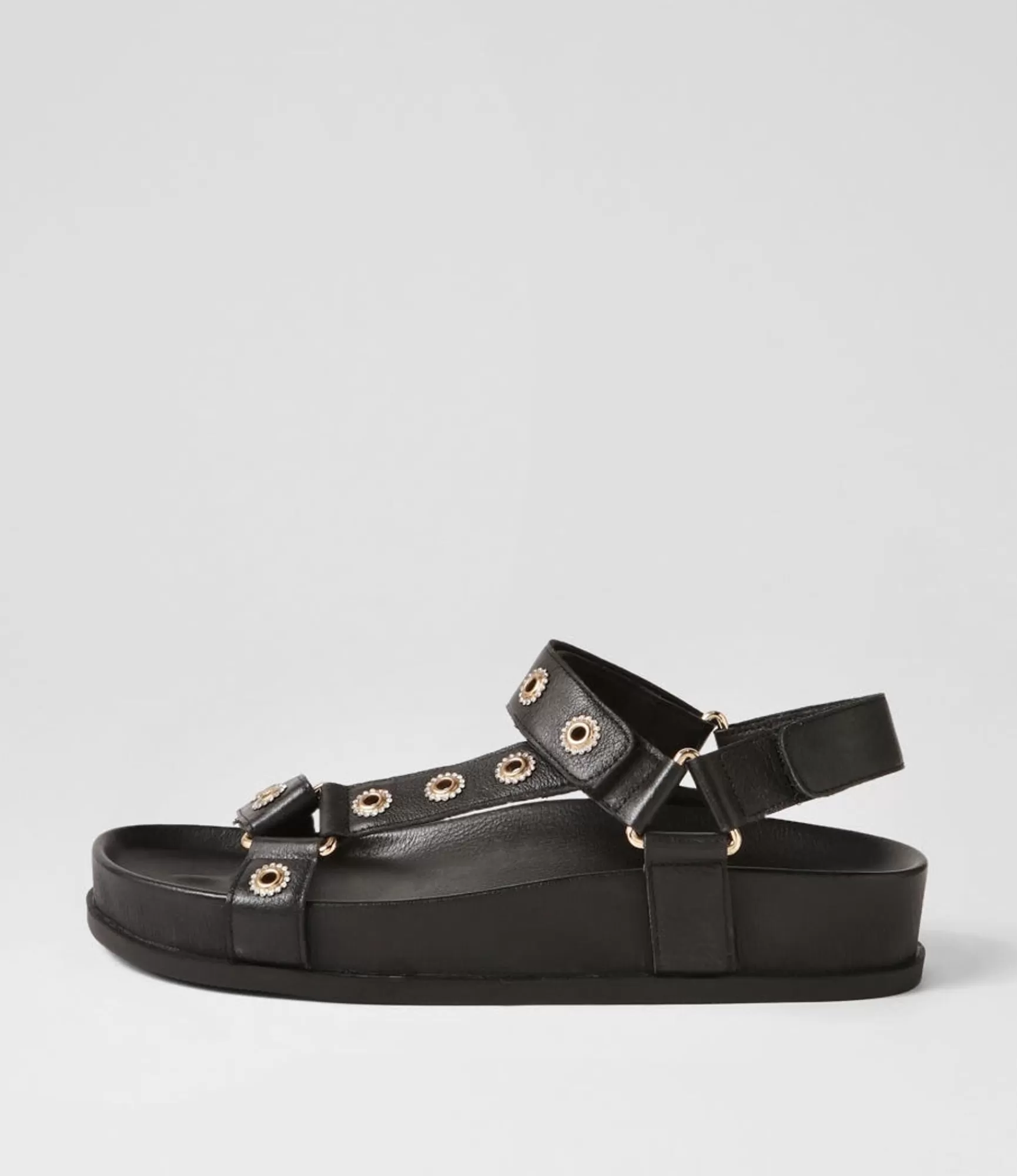 Hot Midas Shoes Charice Black Leather Sandals