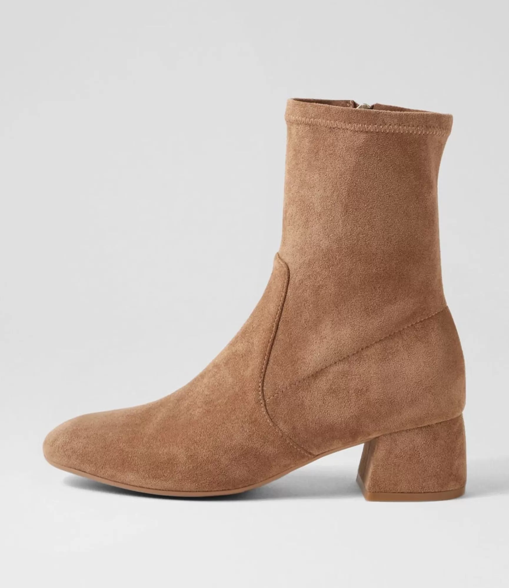 Best Sale Midas Shoes Checker Light Choc Stretch Microsuede Ankle Boots