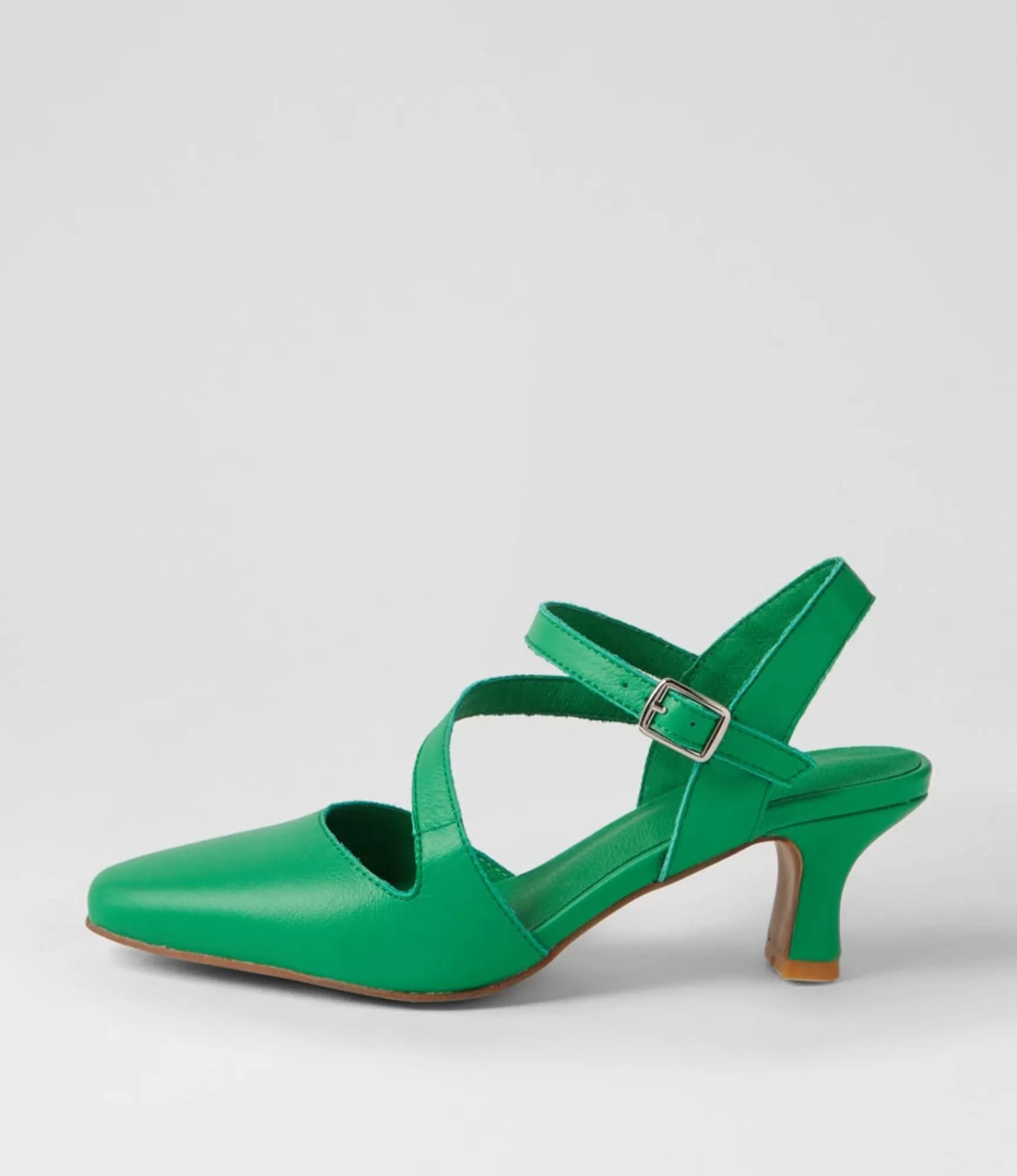 Cheap Midas Shoes Cherissa Bright Emerald Leather Heels