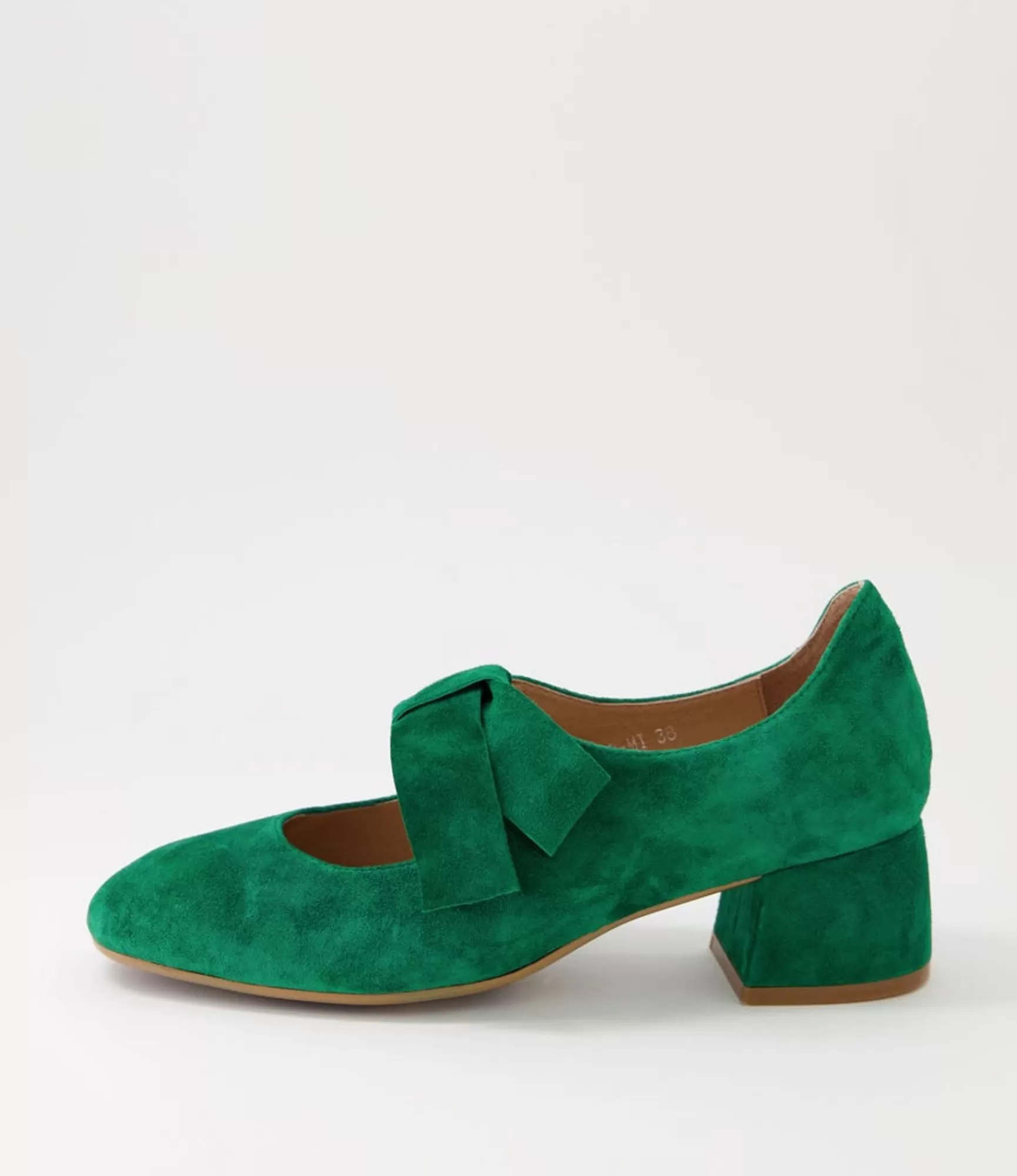 Sale Midas Shoes Churro Dark Emerald Suede Heels