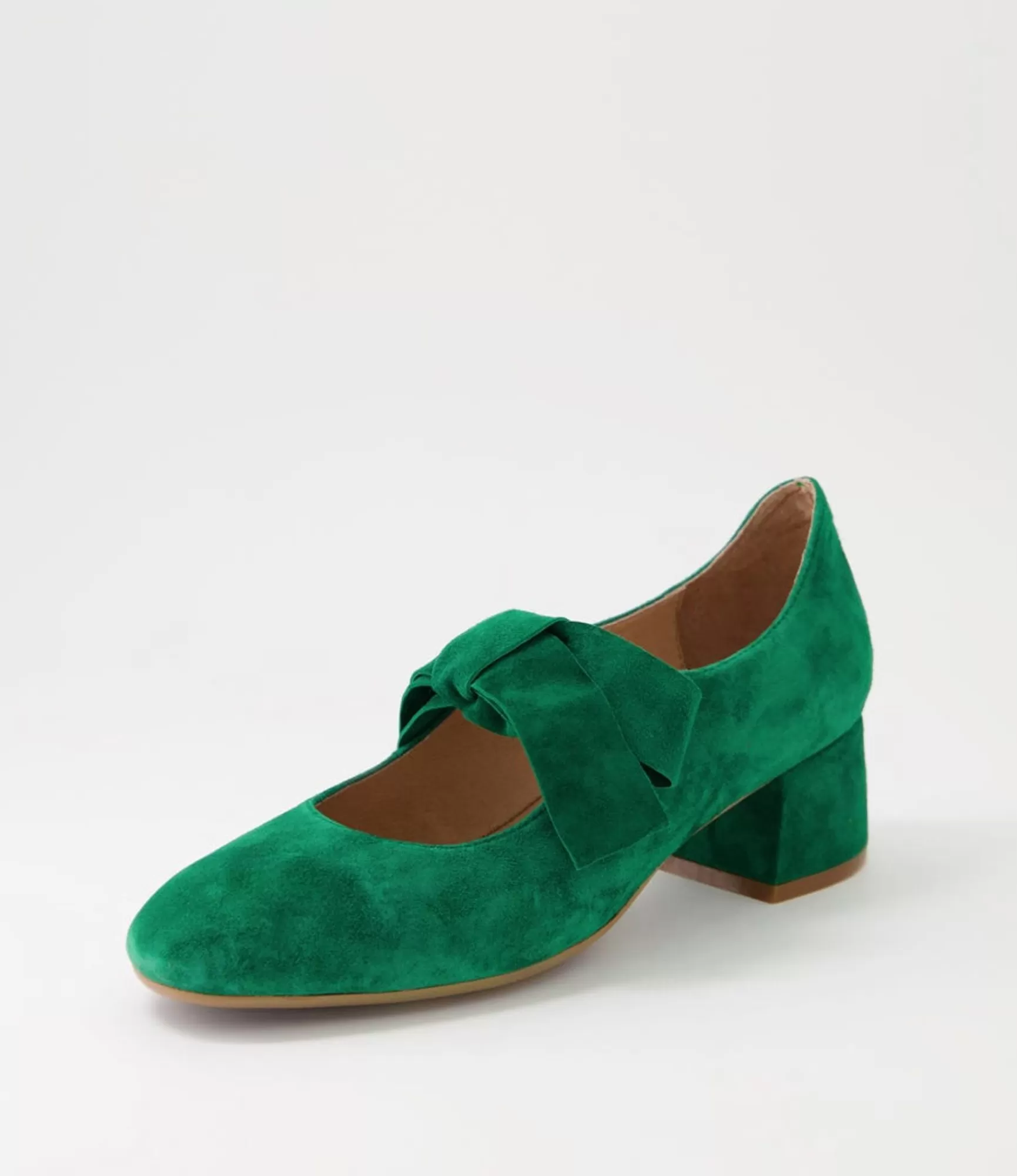 Sale Midas Shoes Churro Dark Emerald Suede Heels