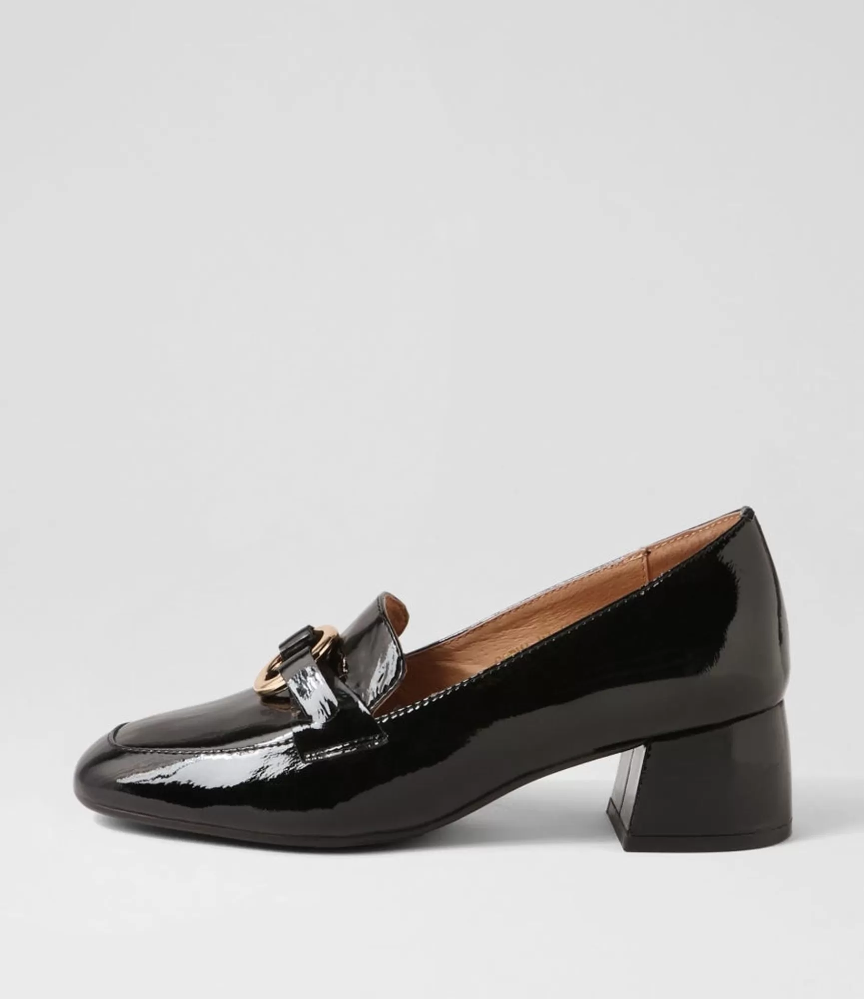 Clearance Midas Shoes Corma Black Patent Leather Heels