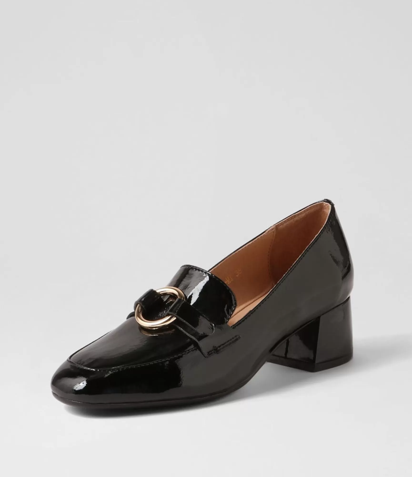 Clearance Midas Shoes Corma Black Patent Leather Heels