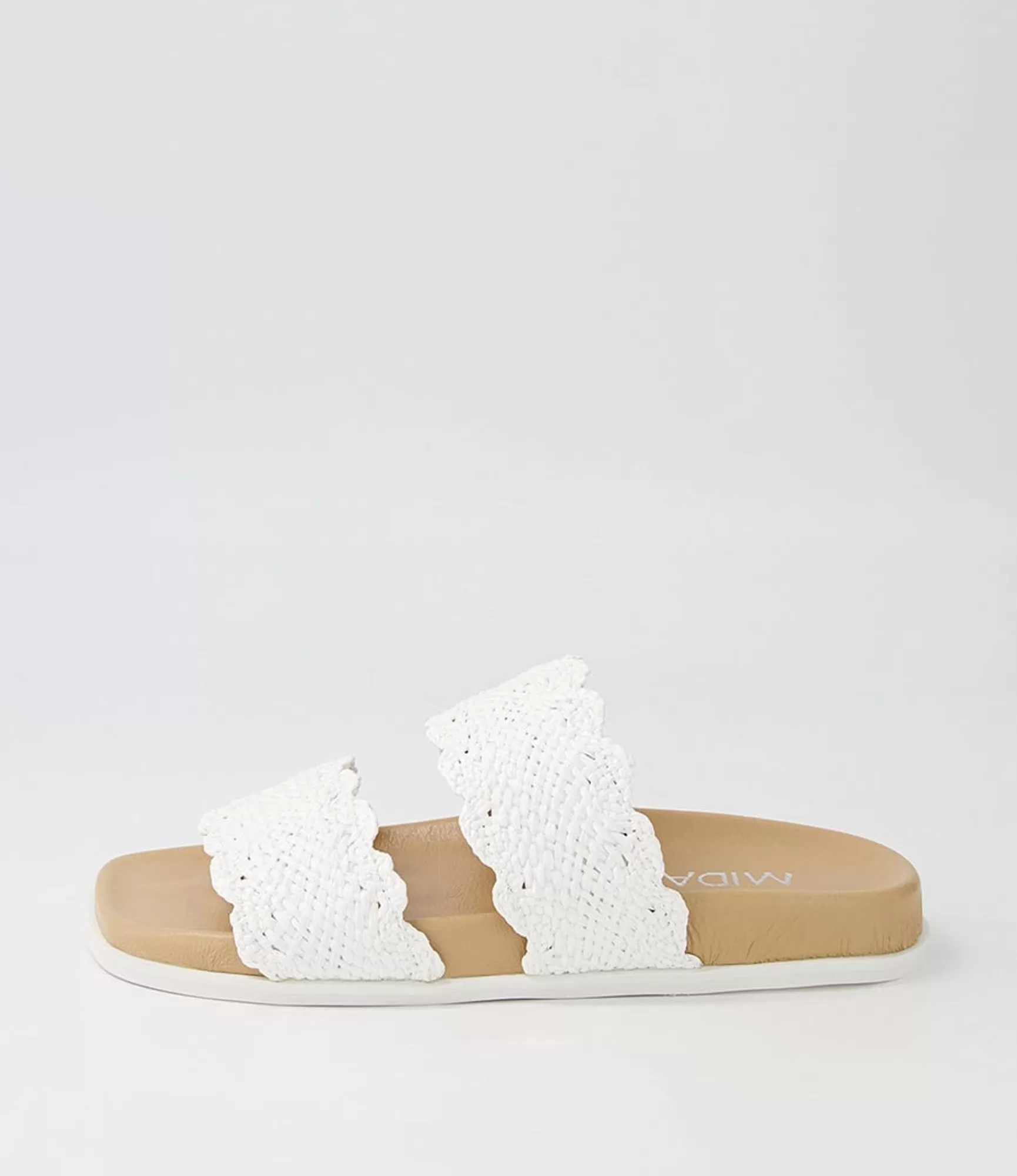 Cheap Midas Shoes Daintee White Fabric Slides