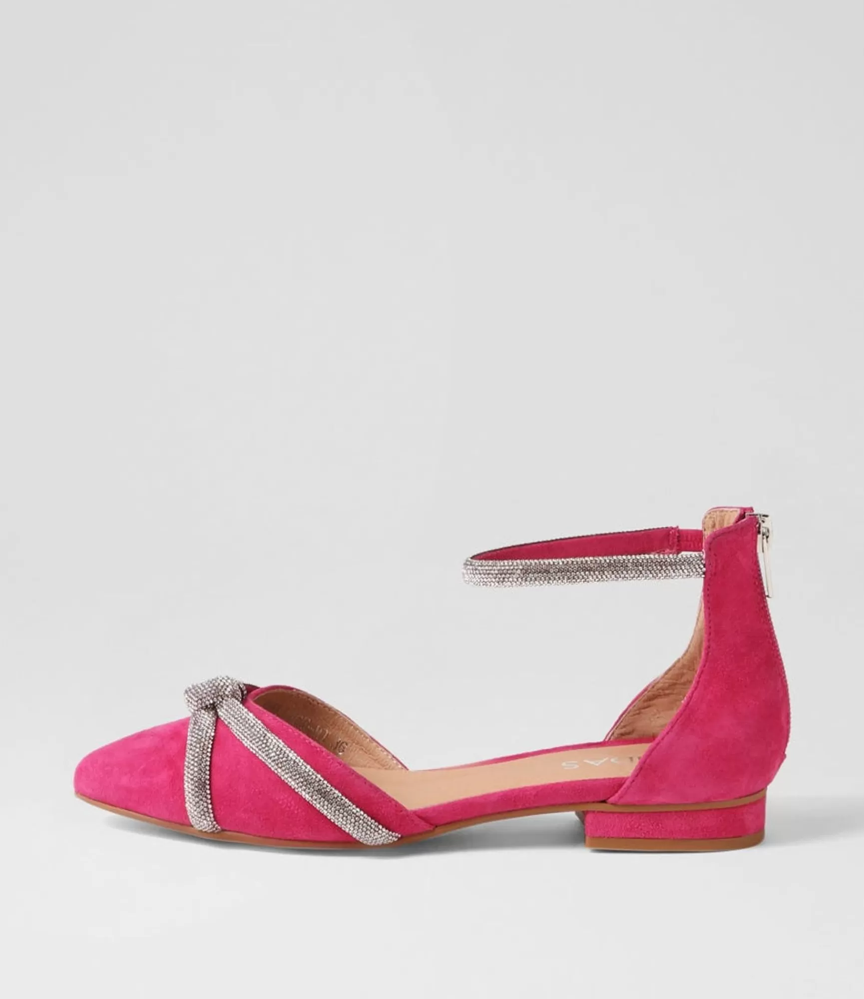 Online Midas Shoes Dallace Fuchsia Suede Flat Shoes