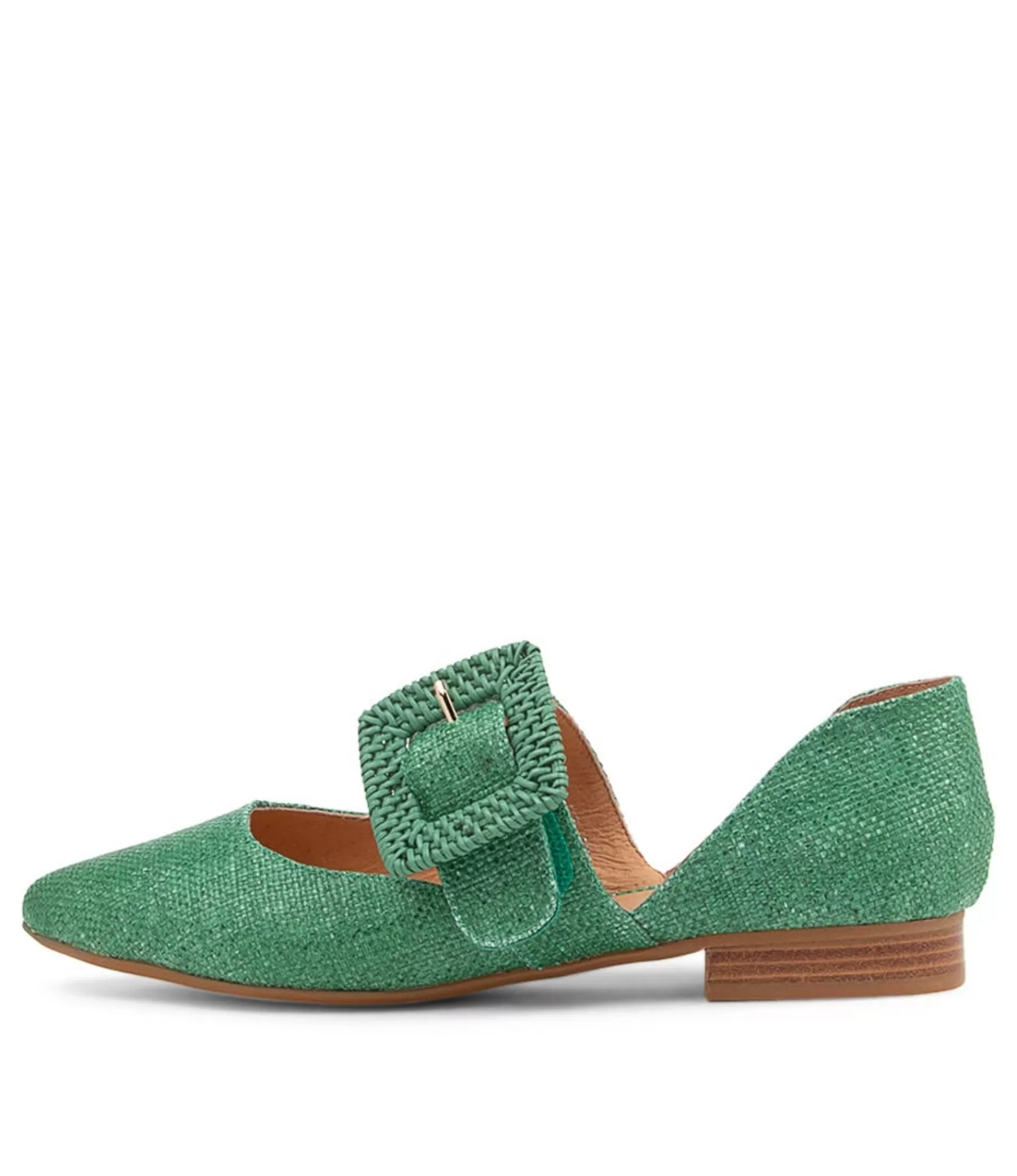 Fashion Midas Shoes Daphni Emerald Woven Flat Shoes