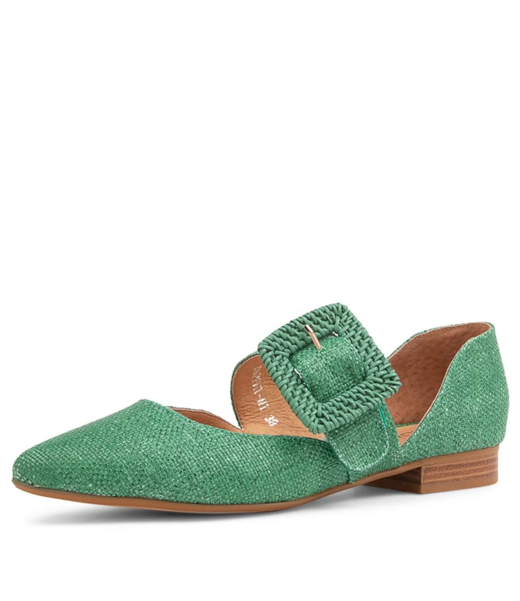 Fashion Midas Shoes Daphni Emerald Woven Flat Shoes
