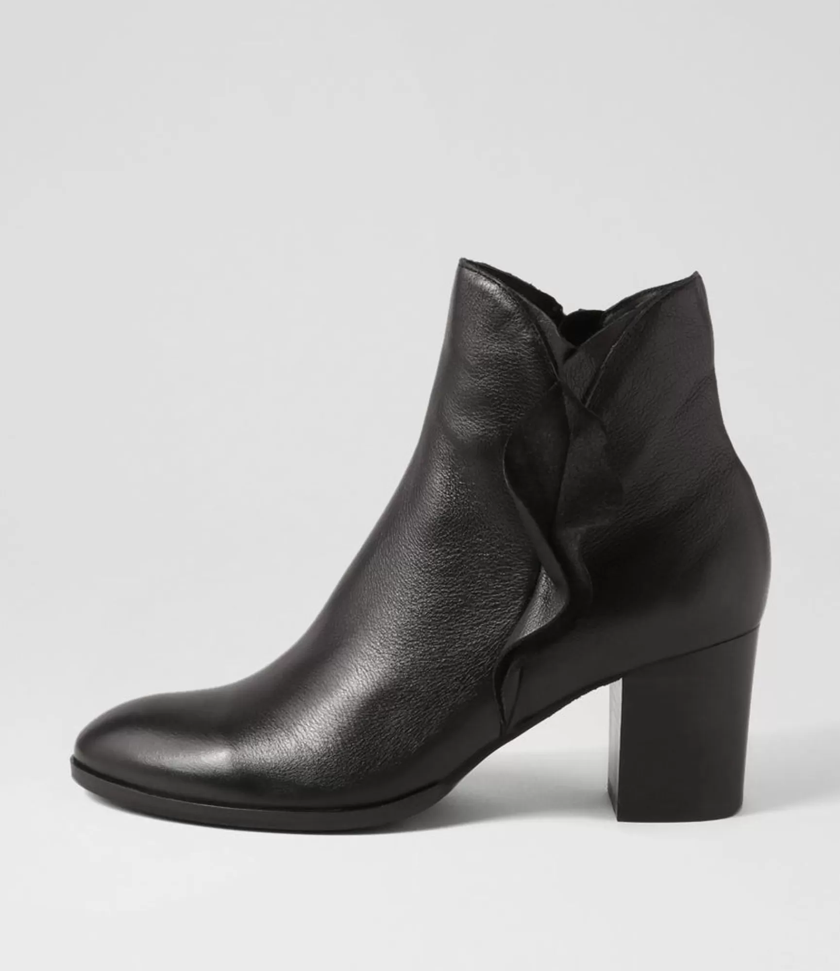 Fashion Midas Shoes Darcey Black Leather Ankle Boots