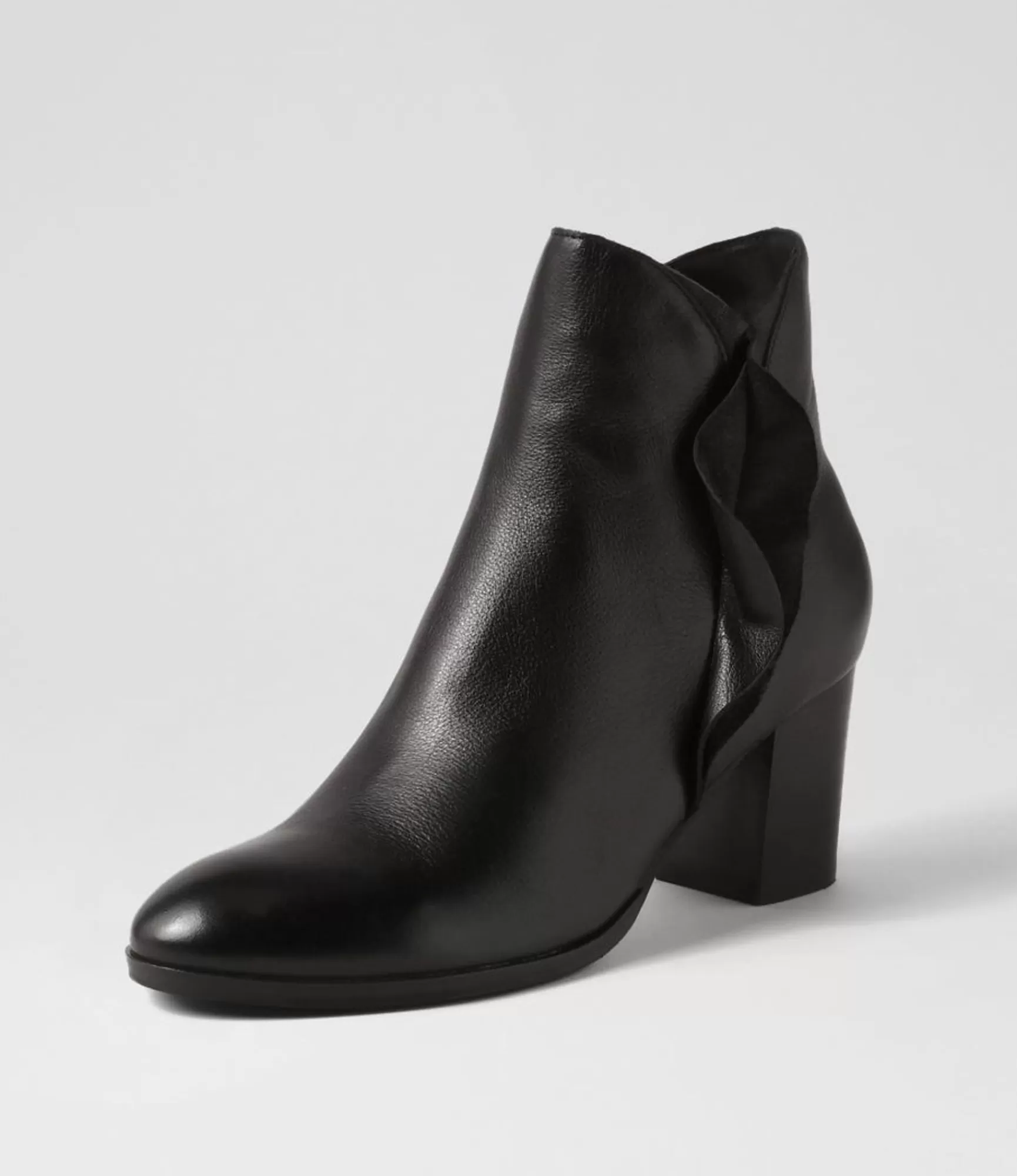 Fashion Midas Shoes Darcey Black Leather Ankle Boots