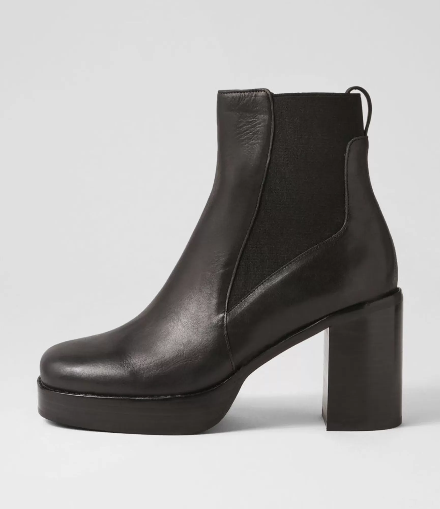 Hot Midas Shoes Dariah Black Leather Elastic Chelsea Boots