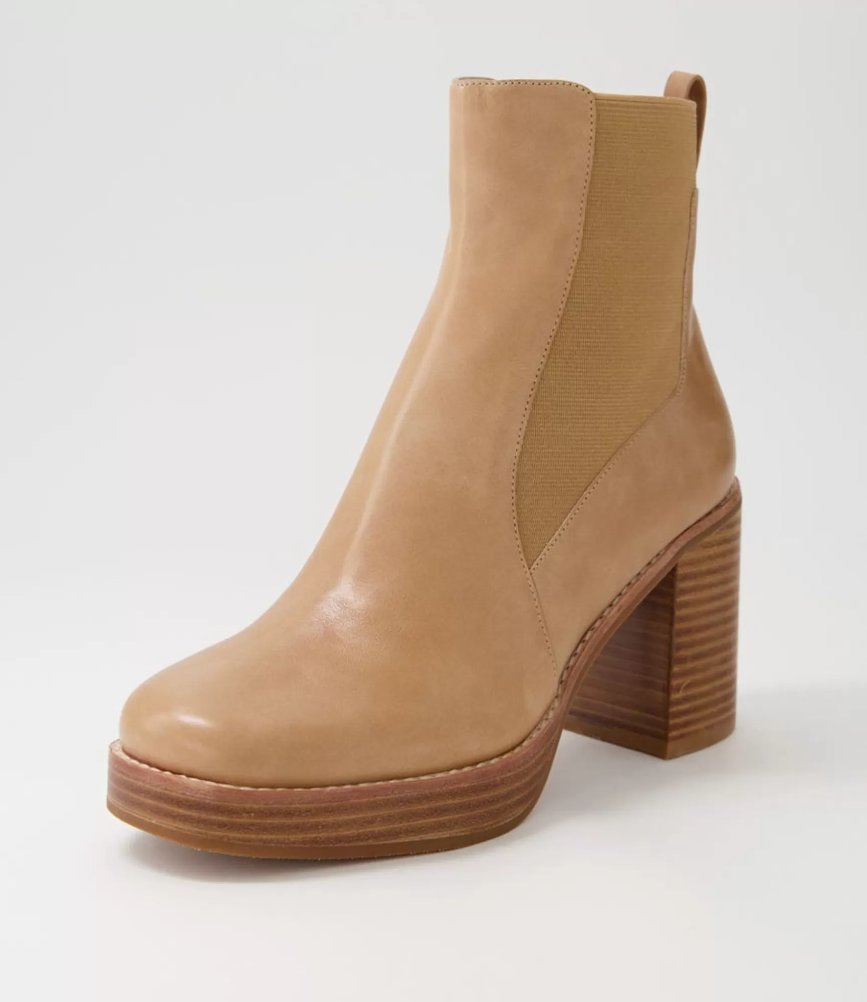 Flash Sale Midas Shoes Dariah Cappuccino Leather Elastic Chelsea Boots