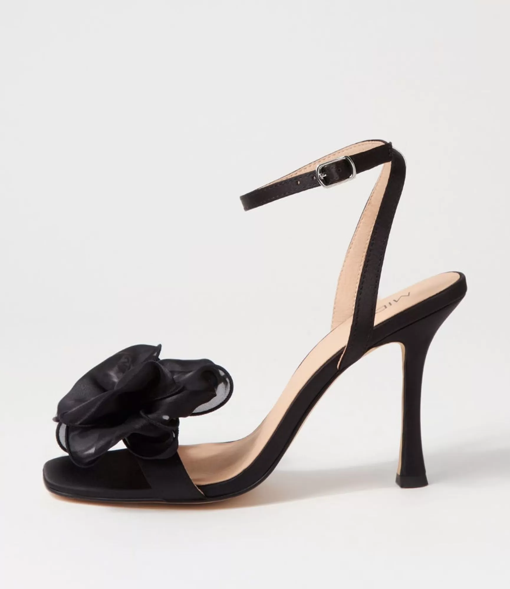 Hot Midas Shoes Darris Black Satin Heels