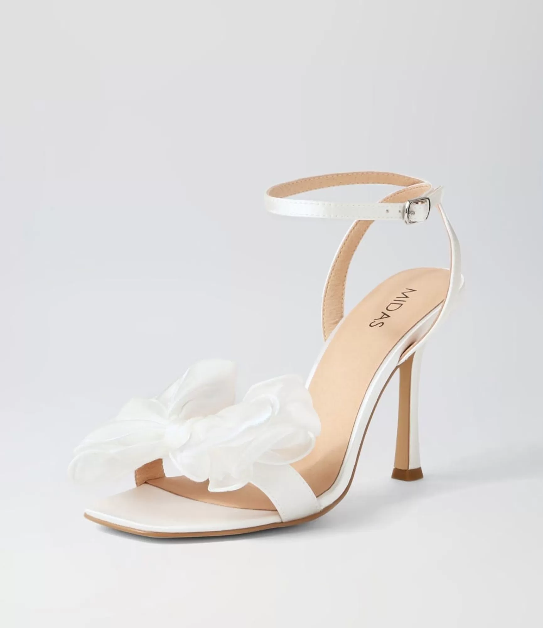 Online Midas Shoes Darris White Satin Sandals