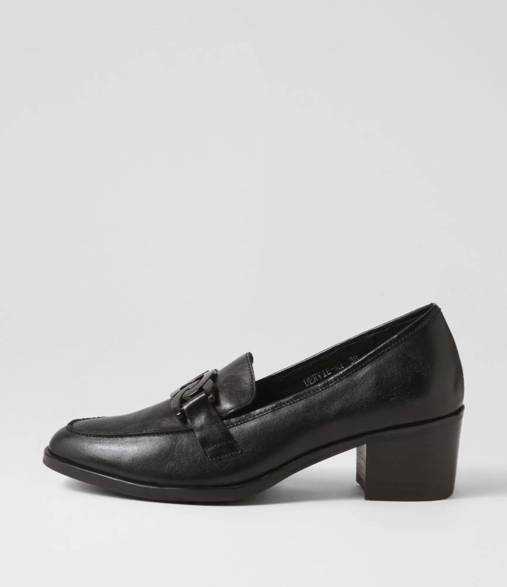 Store Midas Shoes Dervie Black Leather Heels