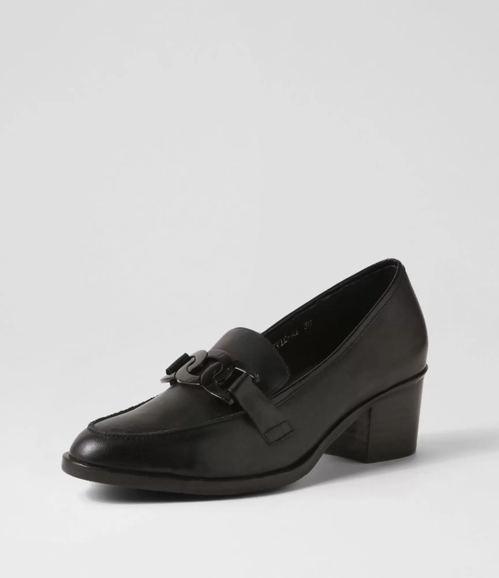 Store Midas Shoes Dervie Black Leather Heels