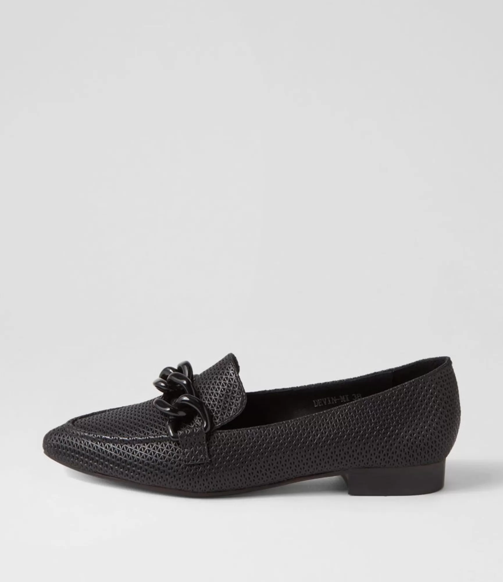 Online Midas Shoes Devin Black Leather Loafers