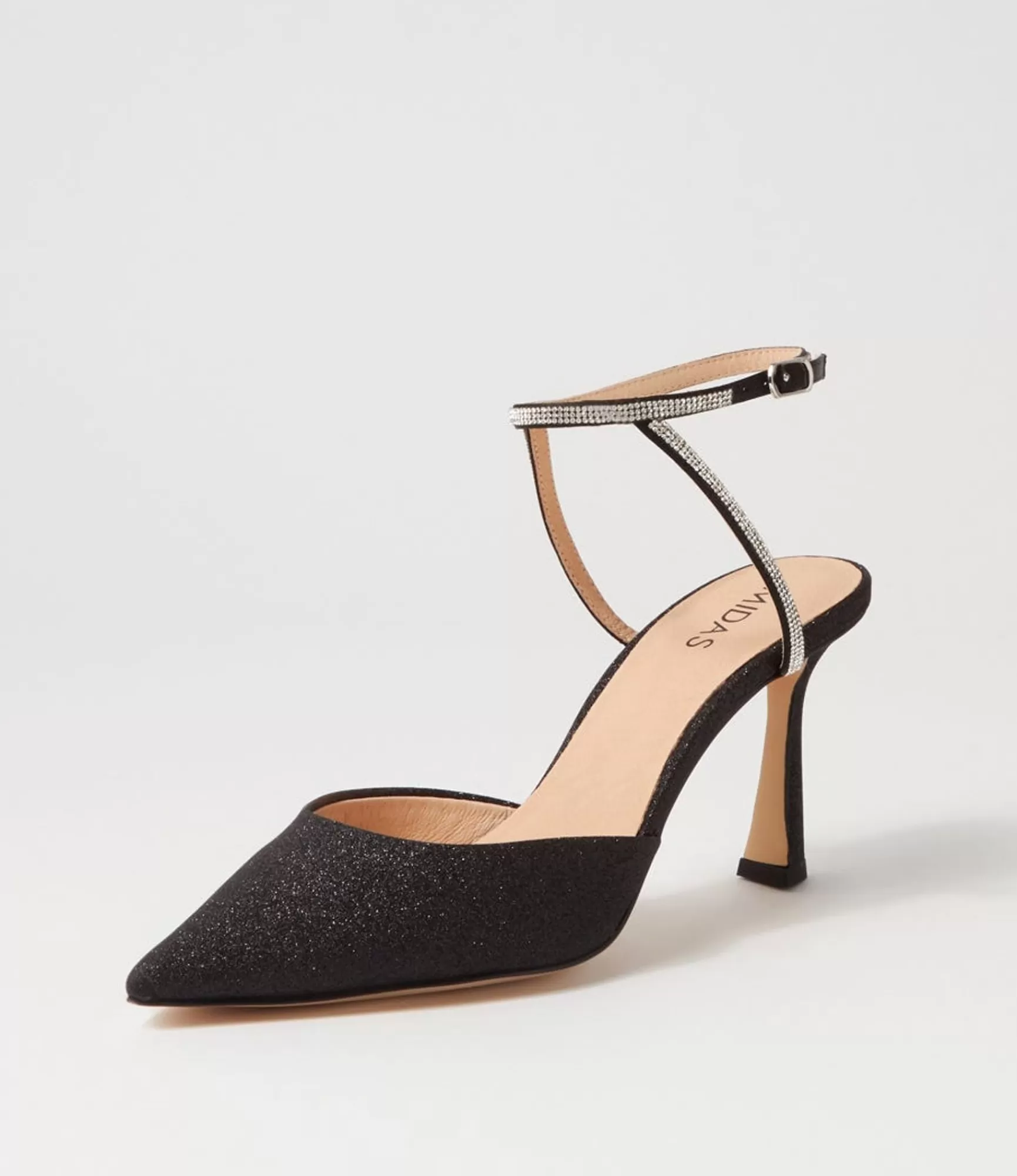 Sale Midas Shoes Dialla Black Glitter Sandals