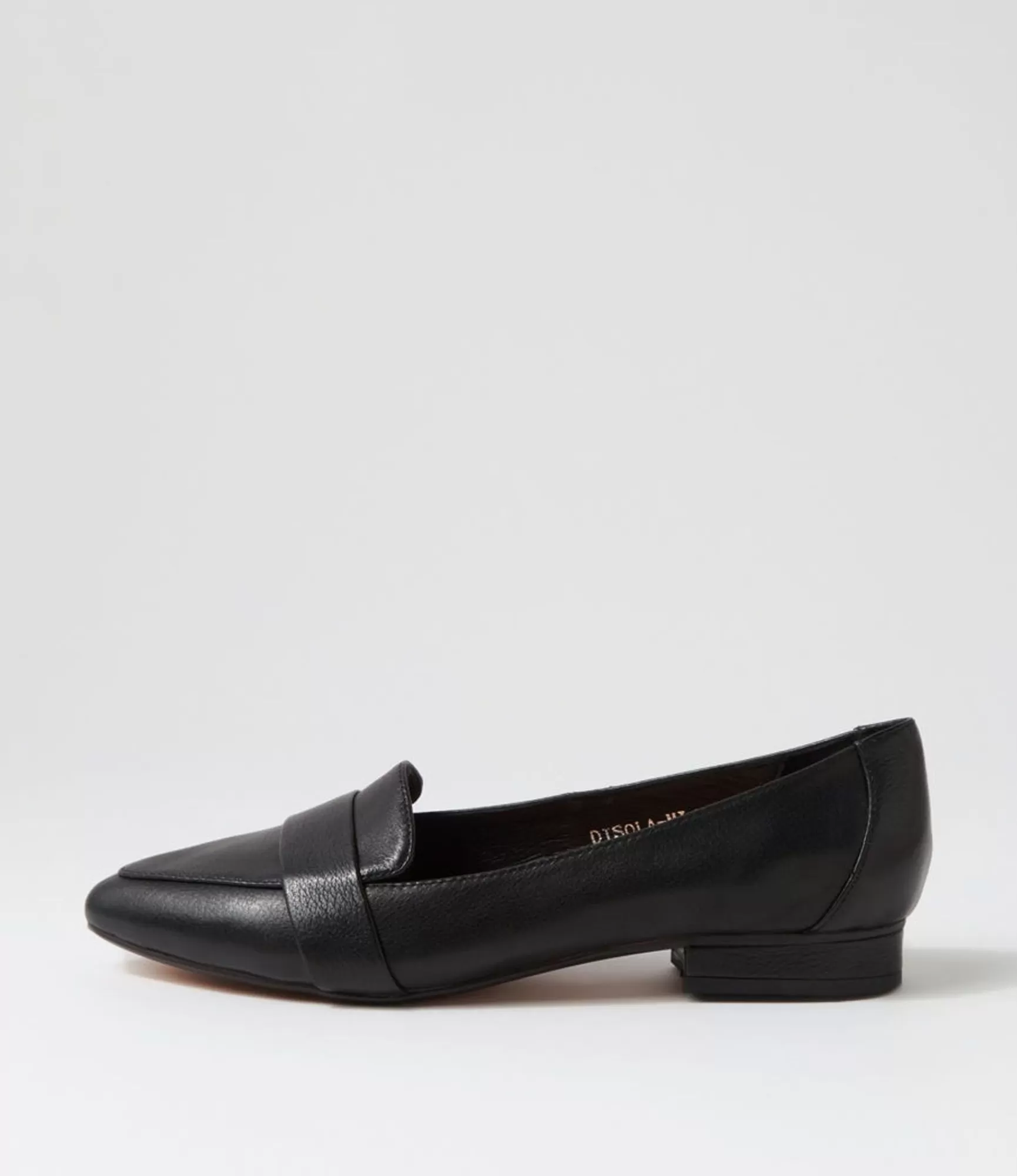 Shop Midas Shoes Disola Black Leather Flat Shoes