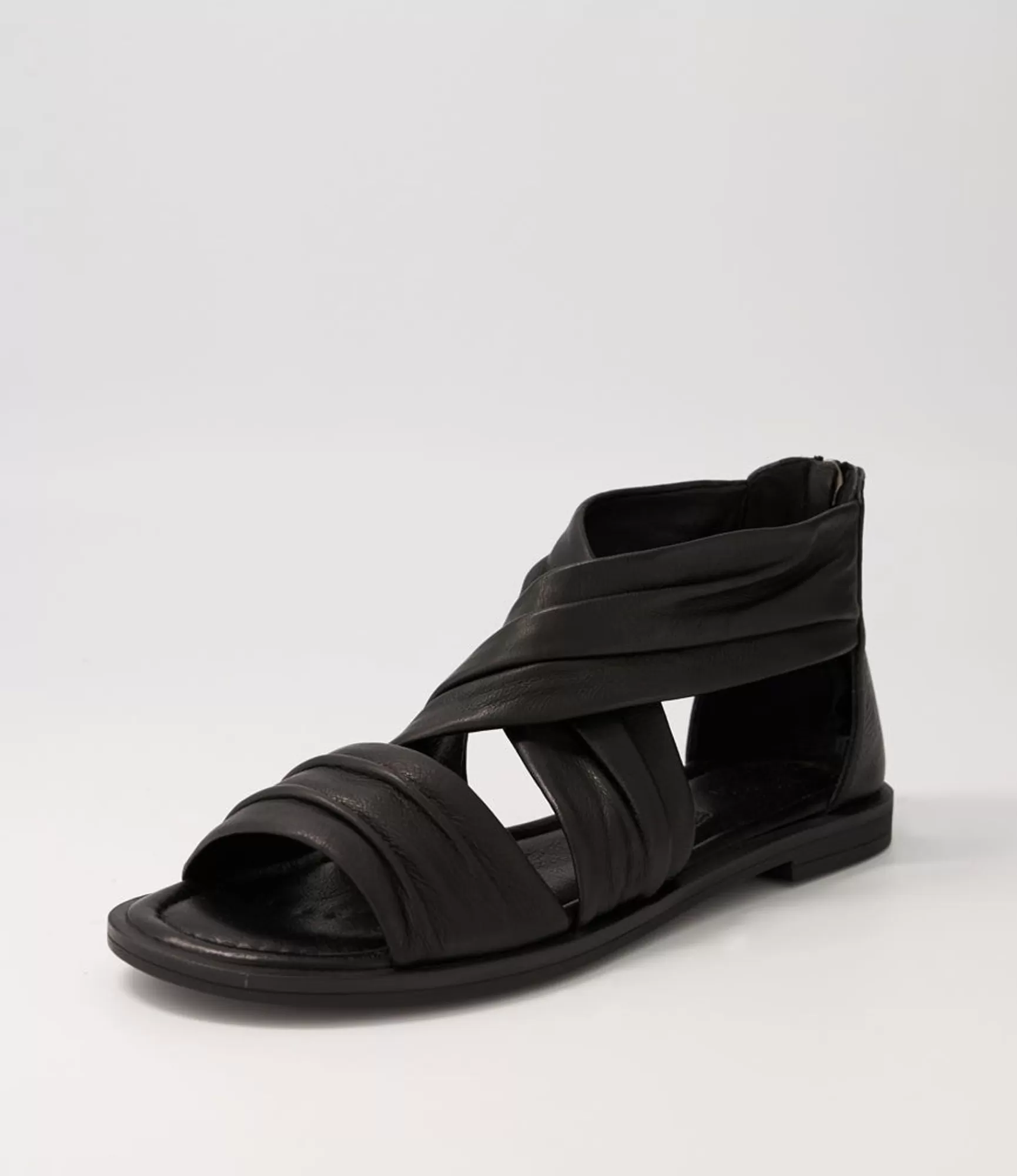 Hot Midas Shoes Dizzee Black Leather Sandals Bs