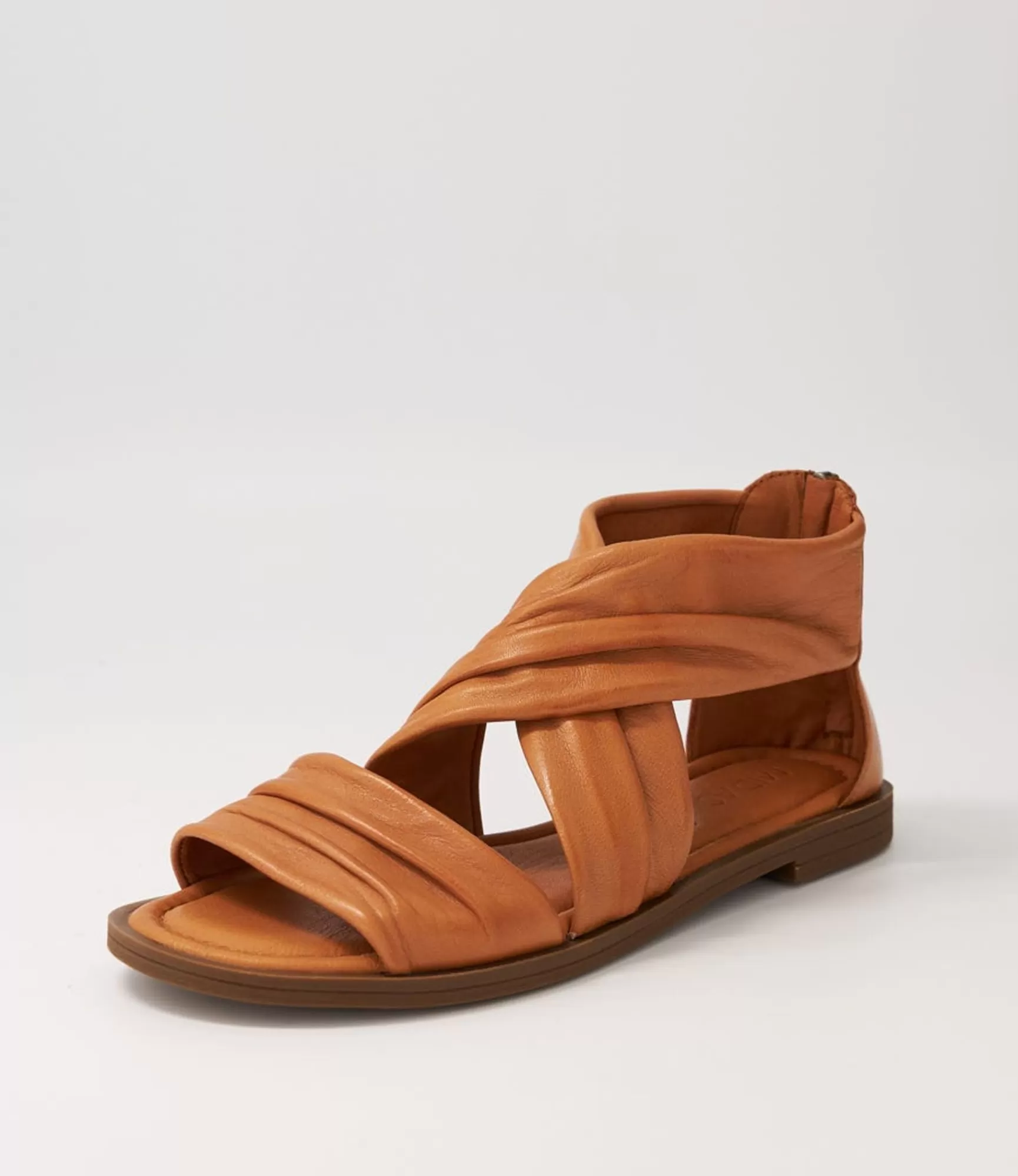 Clearance Midas Shoes Dizzee Tan Leather Sandals