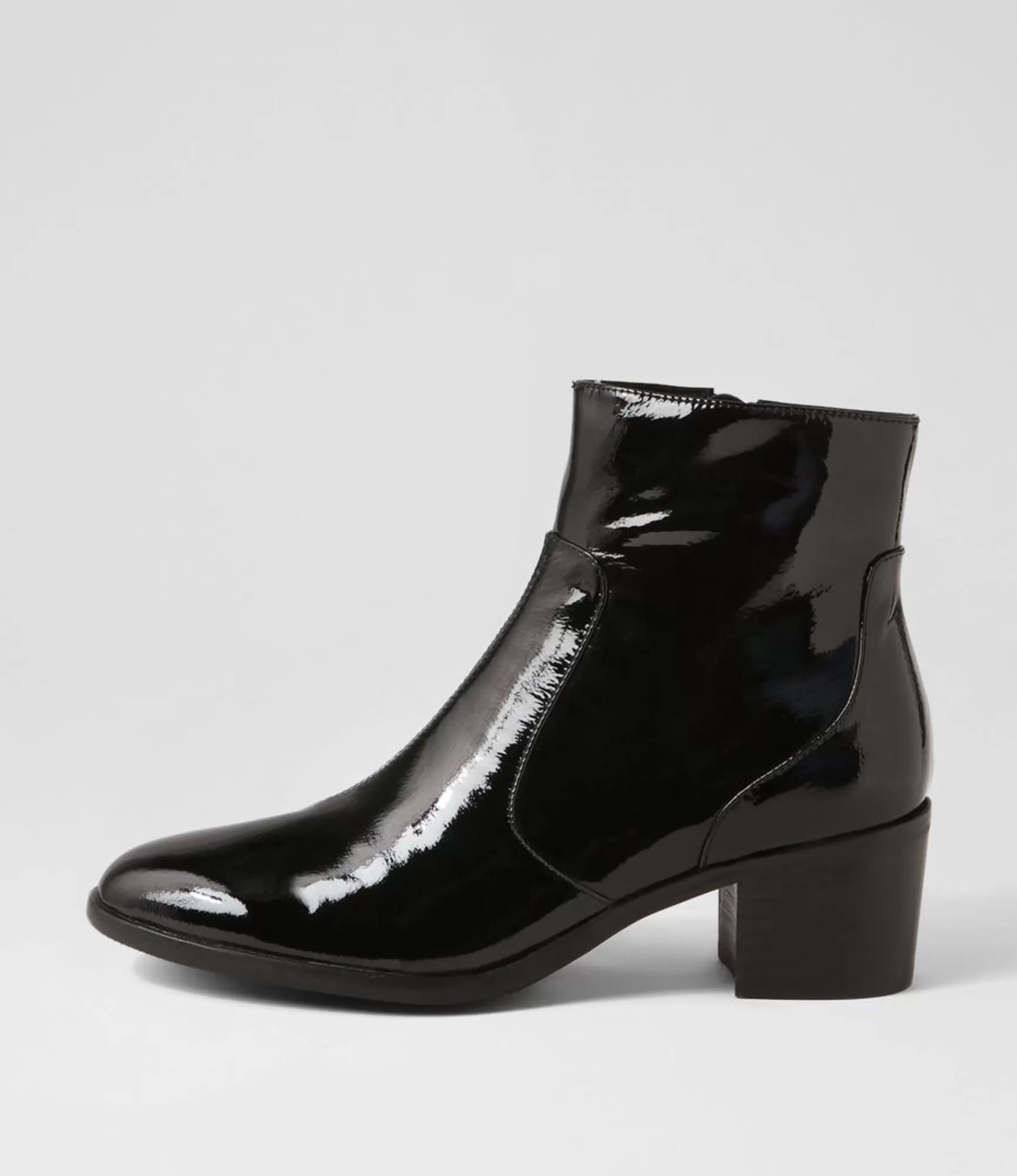 Discount Midas Shoes Dores Black Patent Leather Ankle Boots