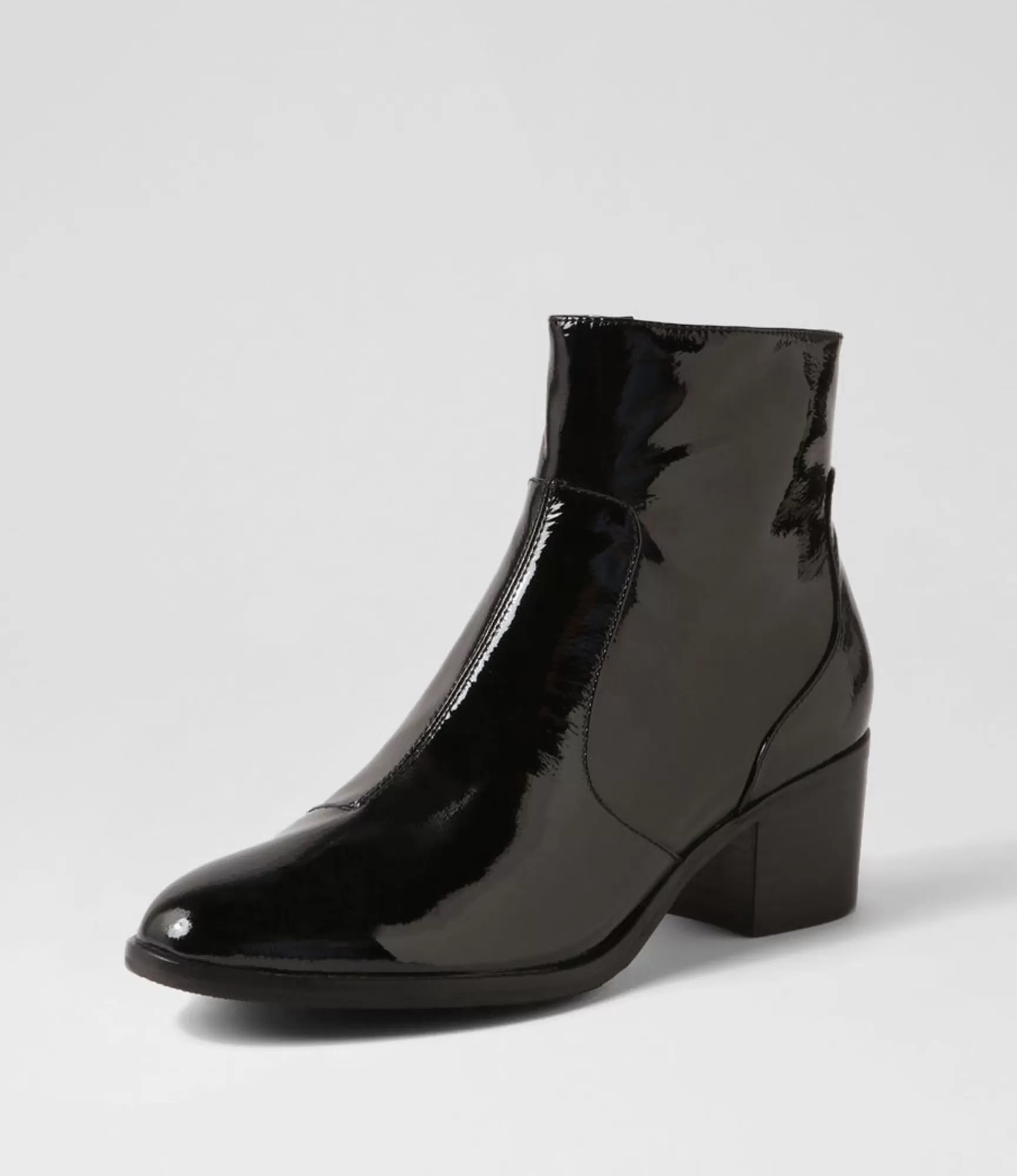 Discount Midas Shoes Dores Black Patent Leather Ankle Boots