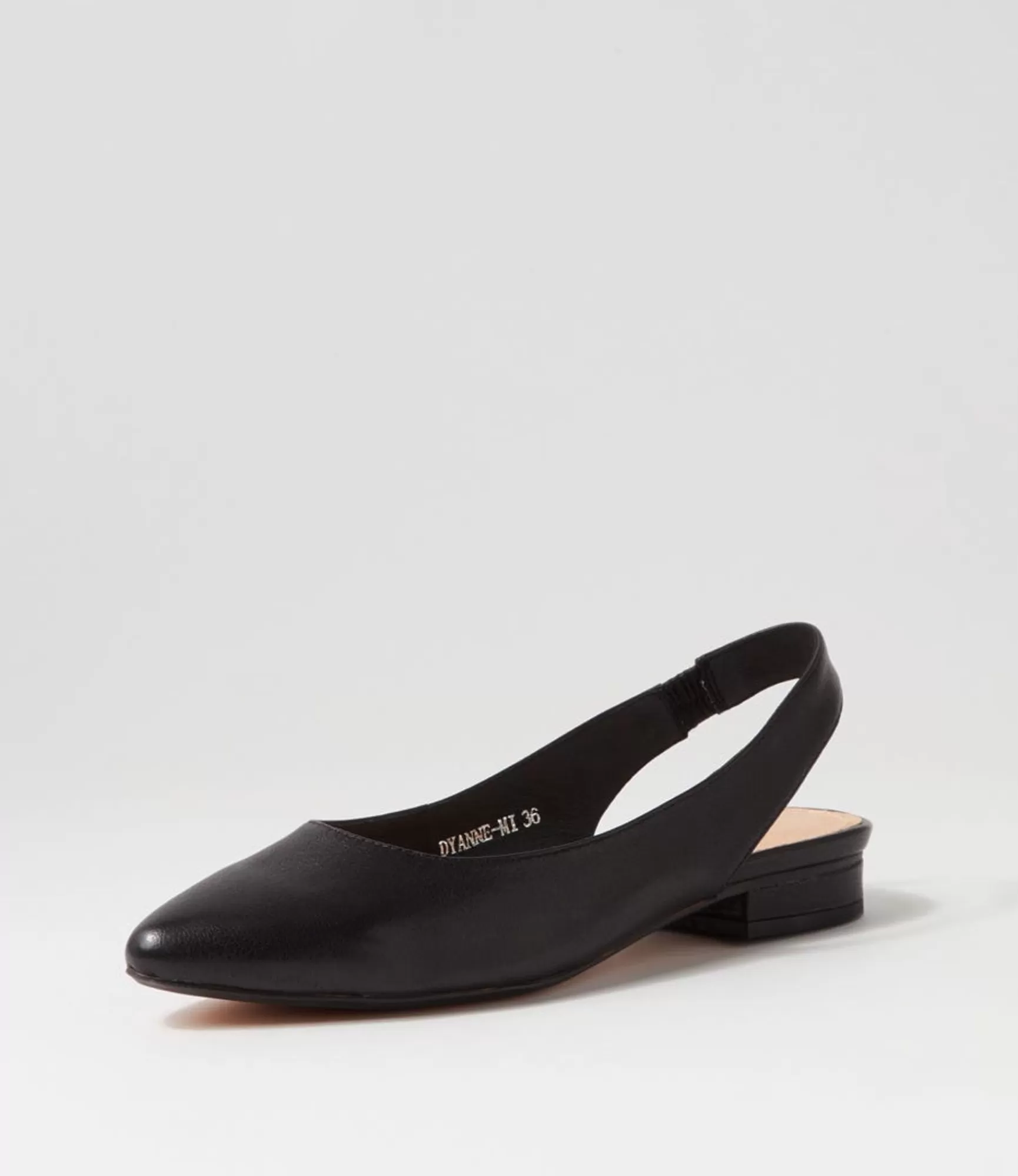 Store Midas Shoes Dyanne Black Leather Flat Shoes