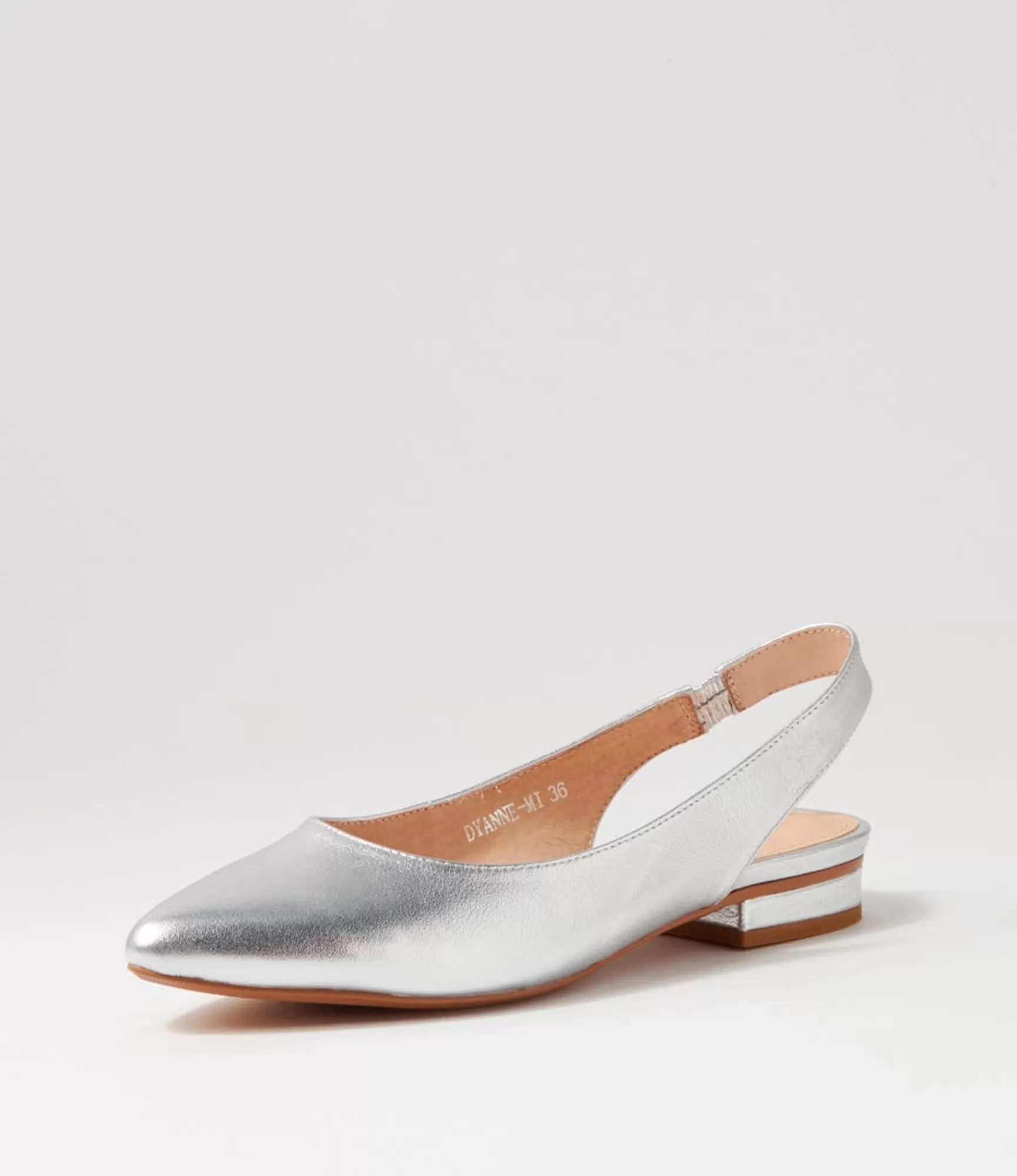 Cheap Midas Shoes Dyanne Silver Leather Flat Shoes