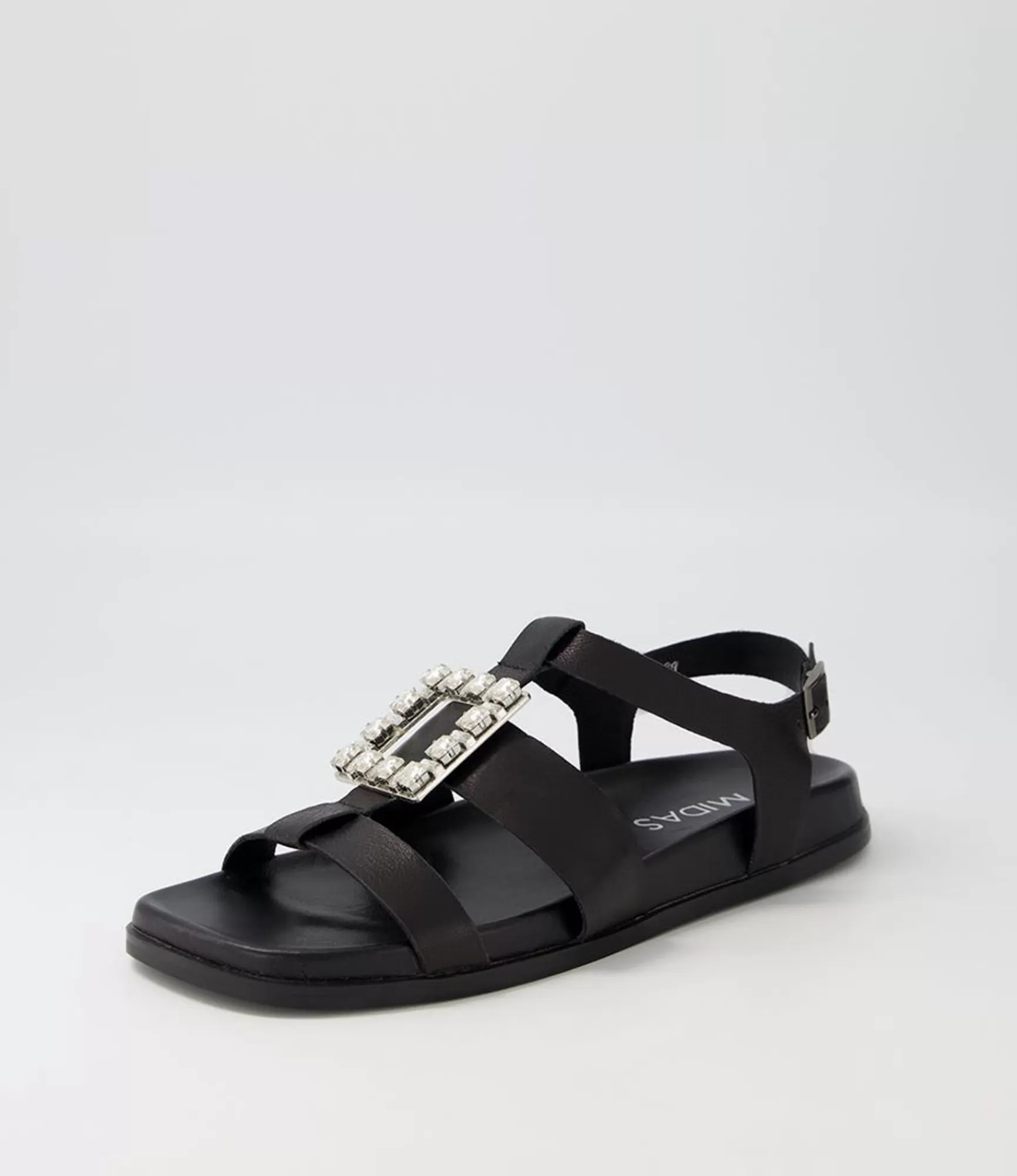 Flash Sale Midas Shoes Dyllon Black Leather Sandals
