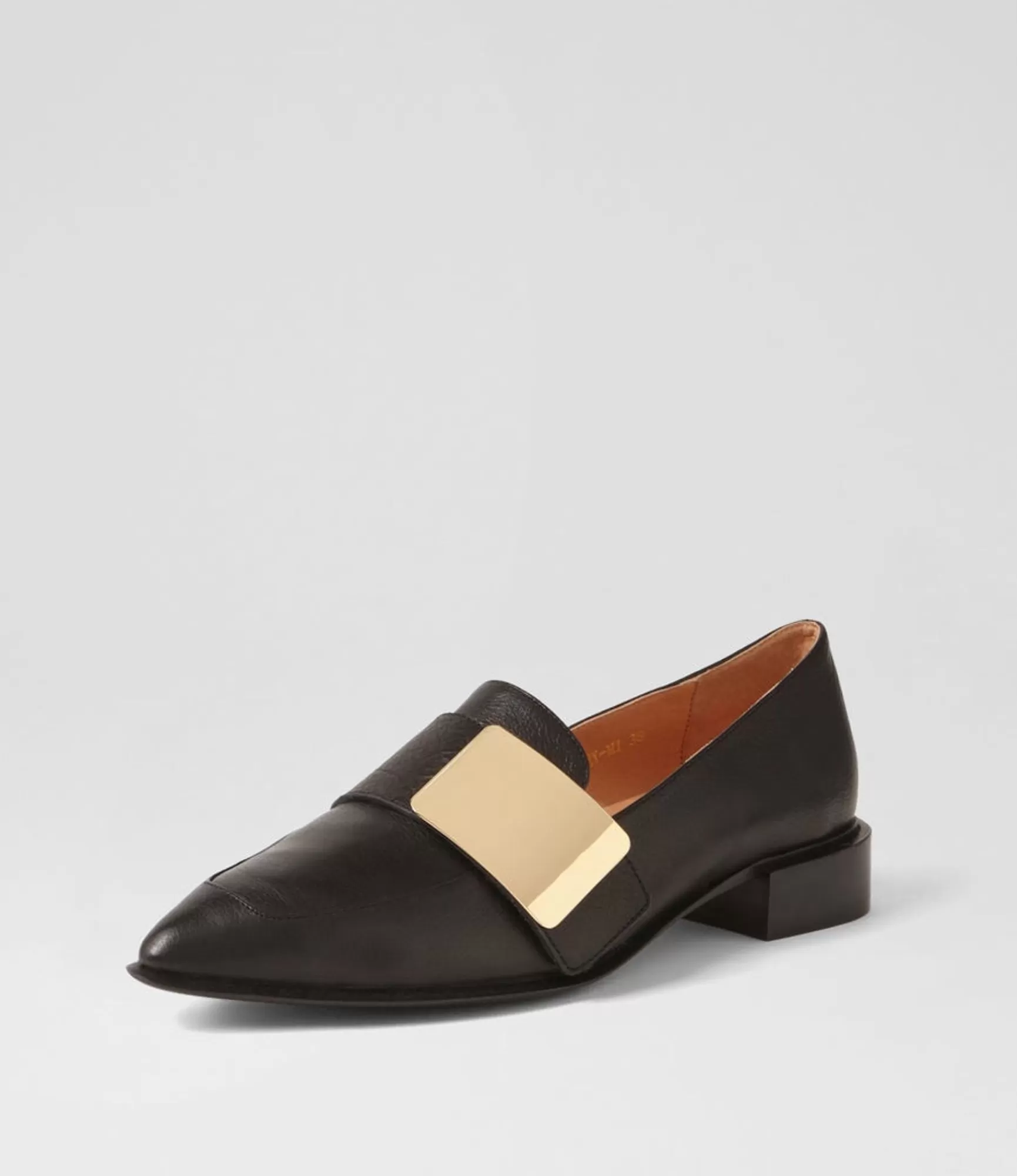 Outlet Midas Shoes Easey Black Gold Leather Loafers