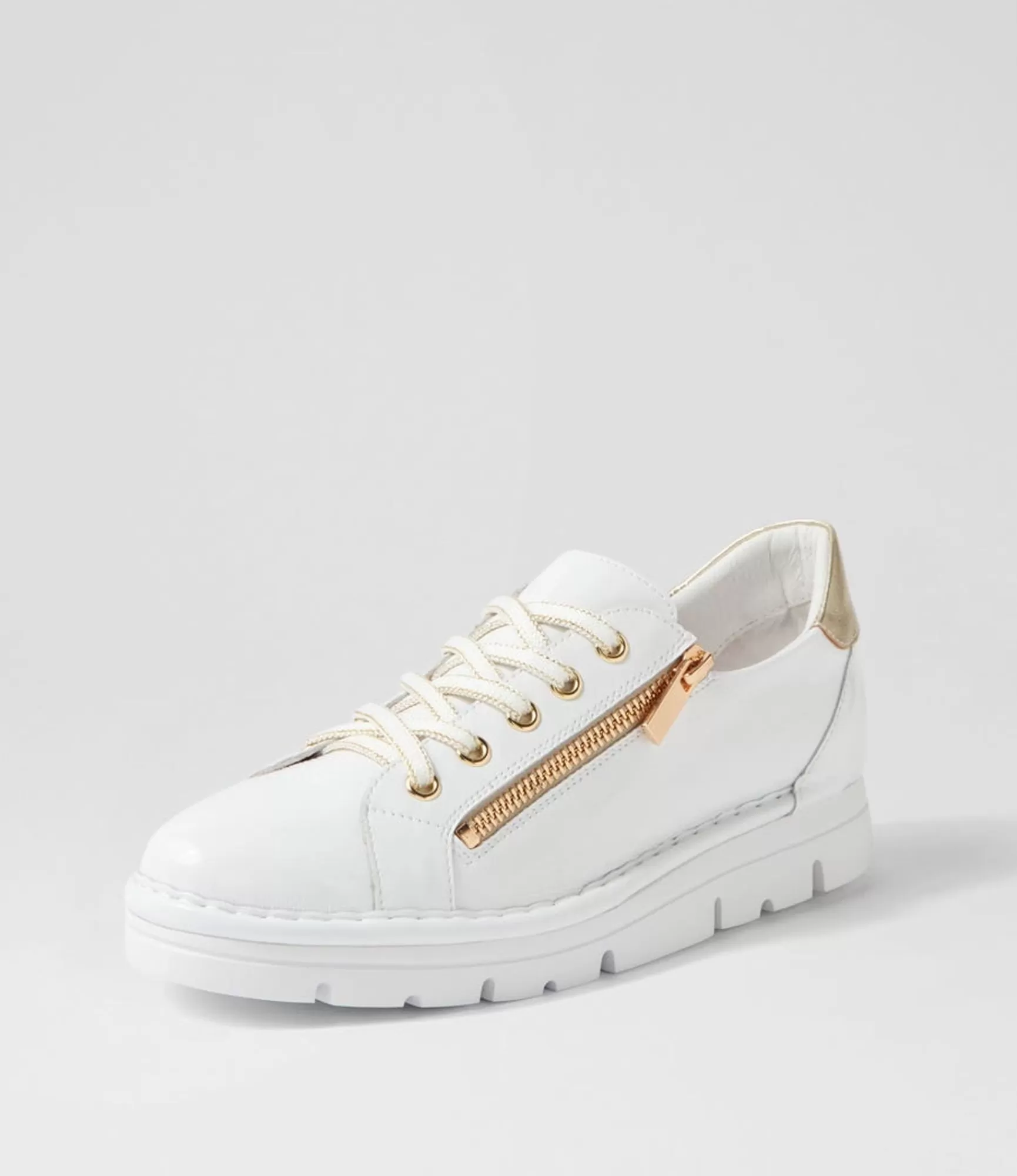 Best Sale Midas Shoes Elias White Gold Patent Leather Sneakers