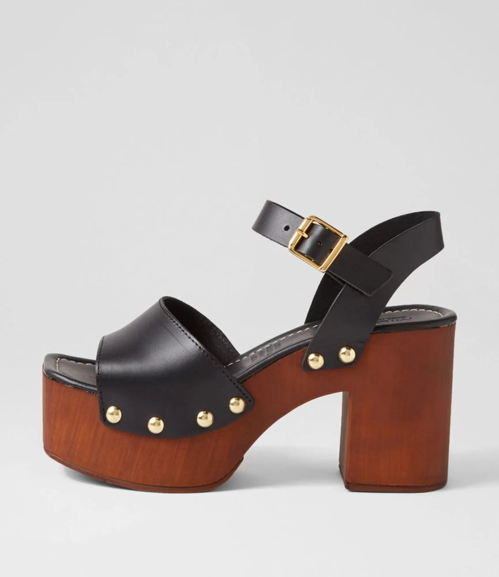 Online Midas Shoes Eliy Black Leather Sandals