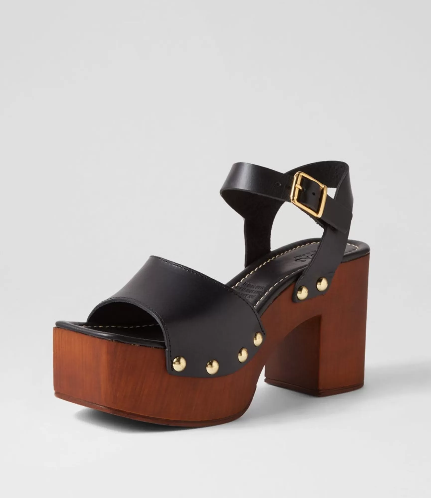 Online Midas Shoes Eliy Black Leather Sandals