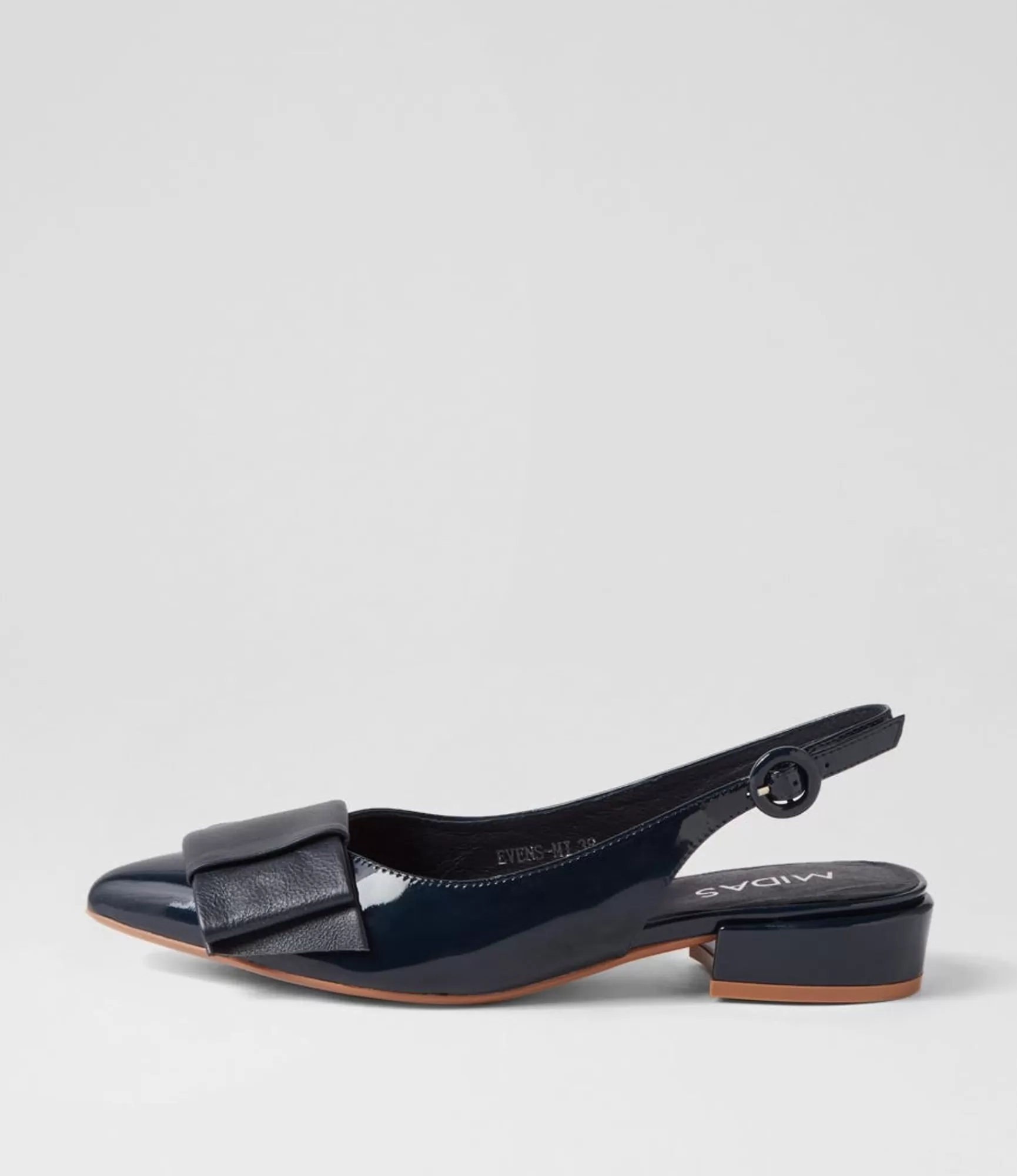 Online Midas Shoes Evens Navy Patent Leather Flat Shoes