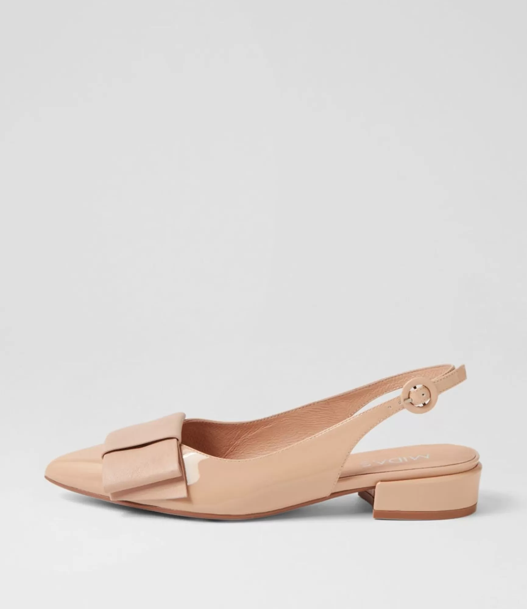 Shop Midas Shoes Evens Nude Patent Leather Flat Shoes