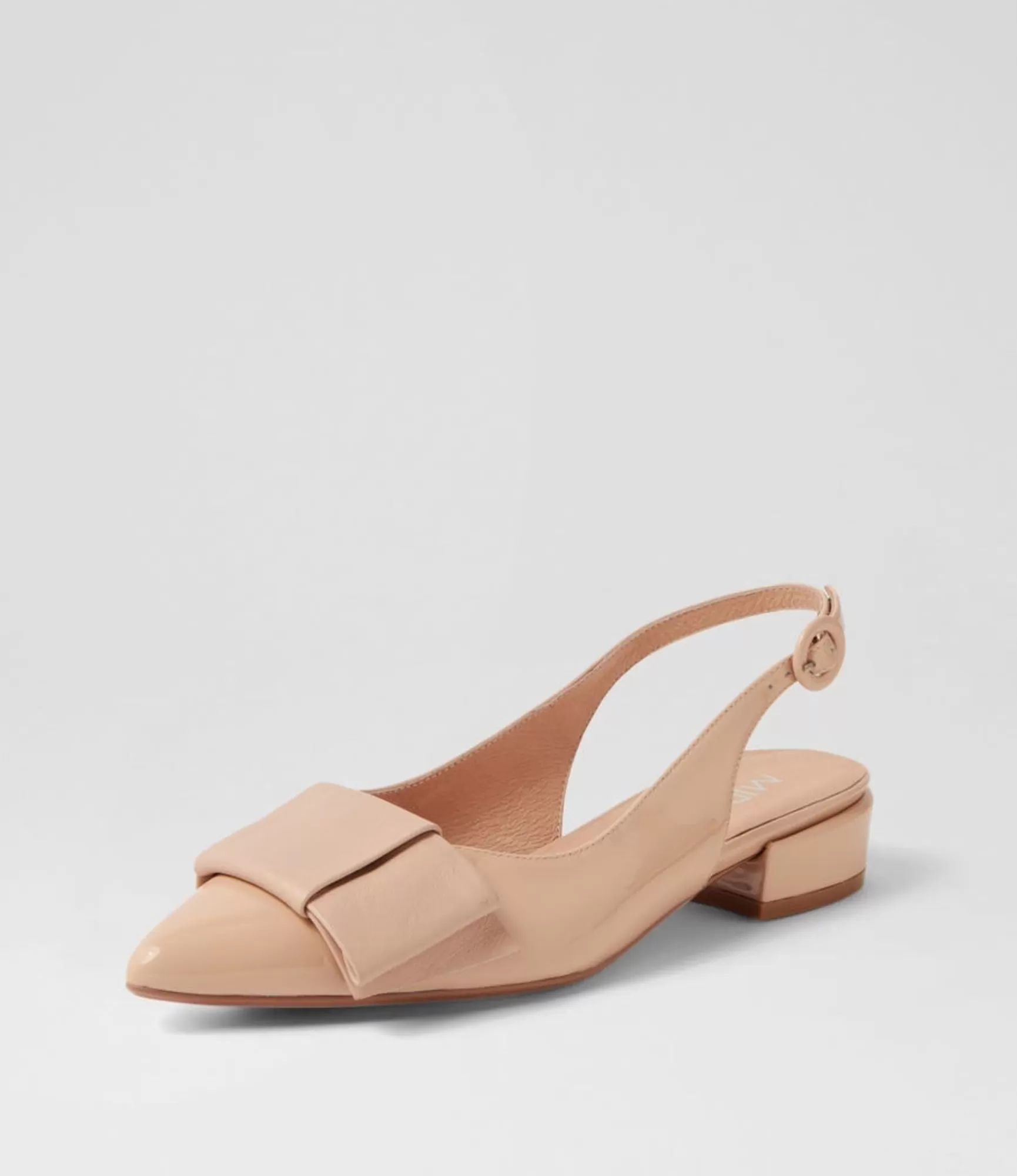 Shop Midas Shoes Evens Nude Patent Leather Flat Shoes